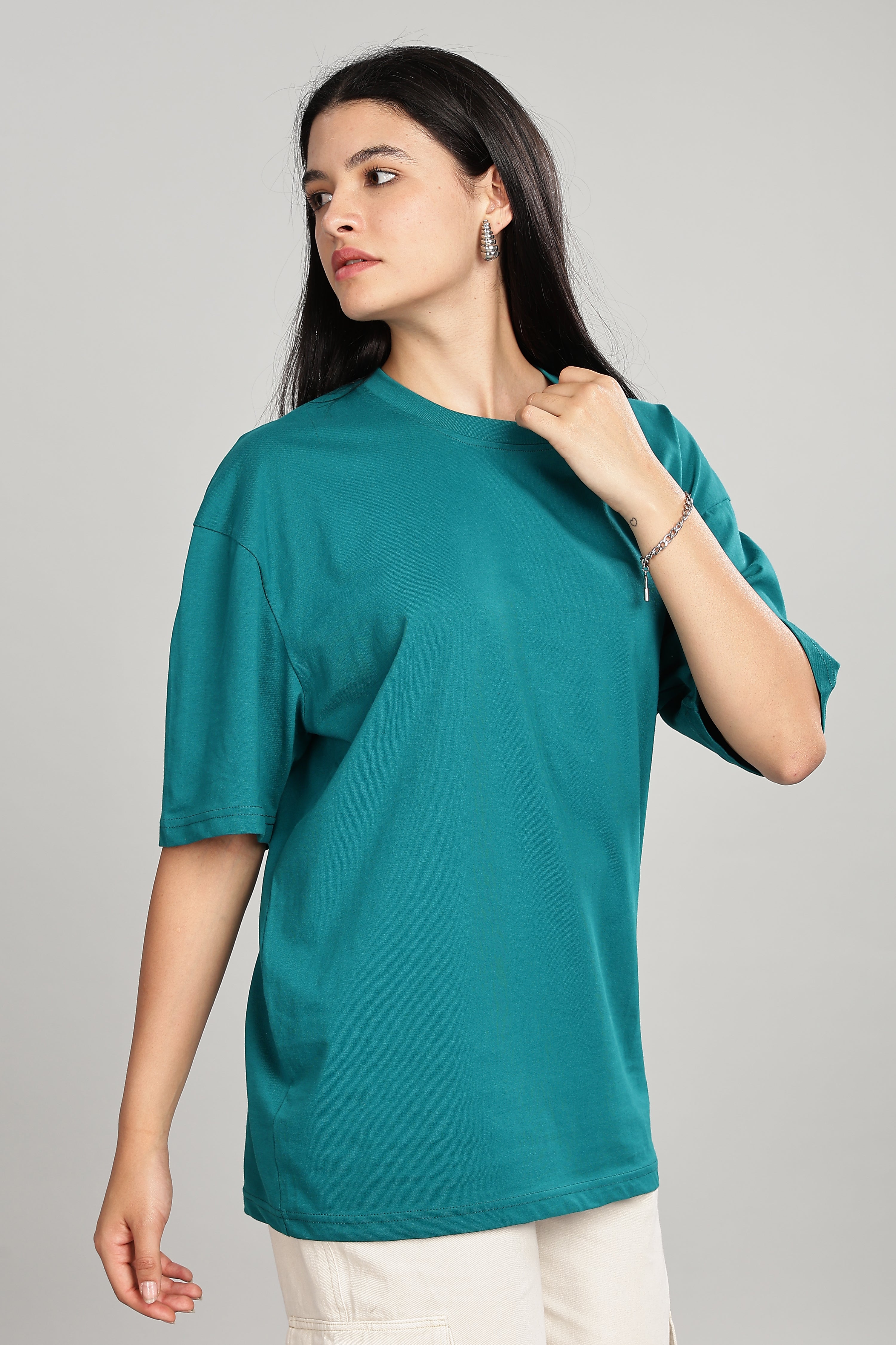 Peacock Blue Oversized T-Shirt