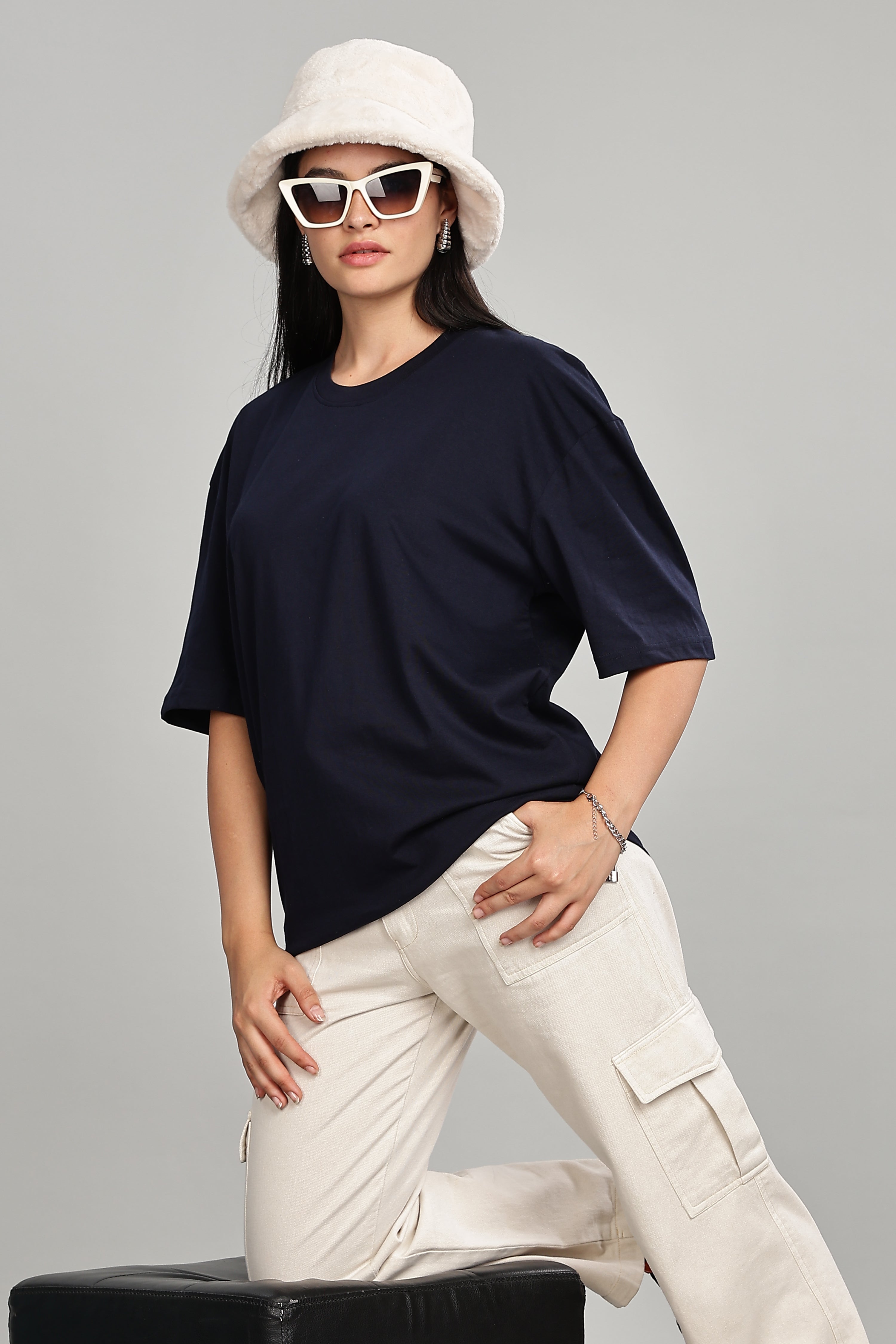 Navy Blue Oversized T-Shirt