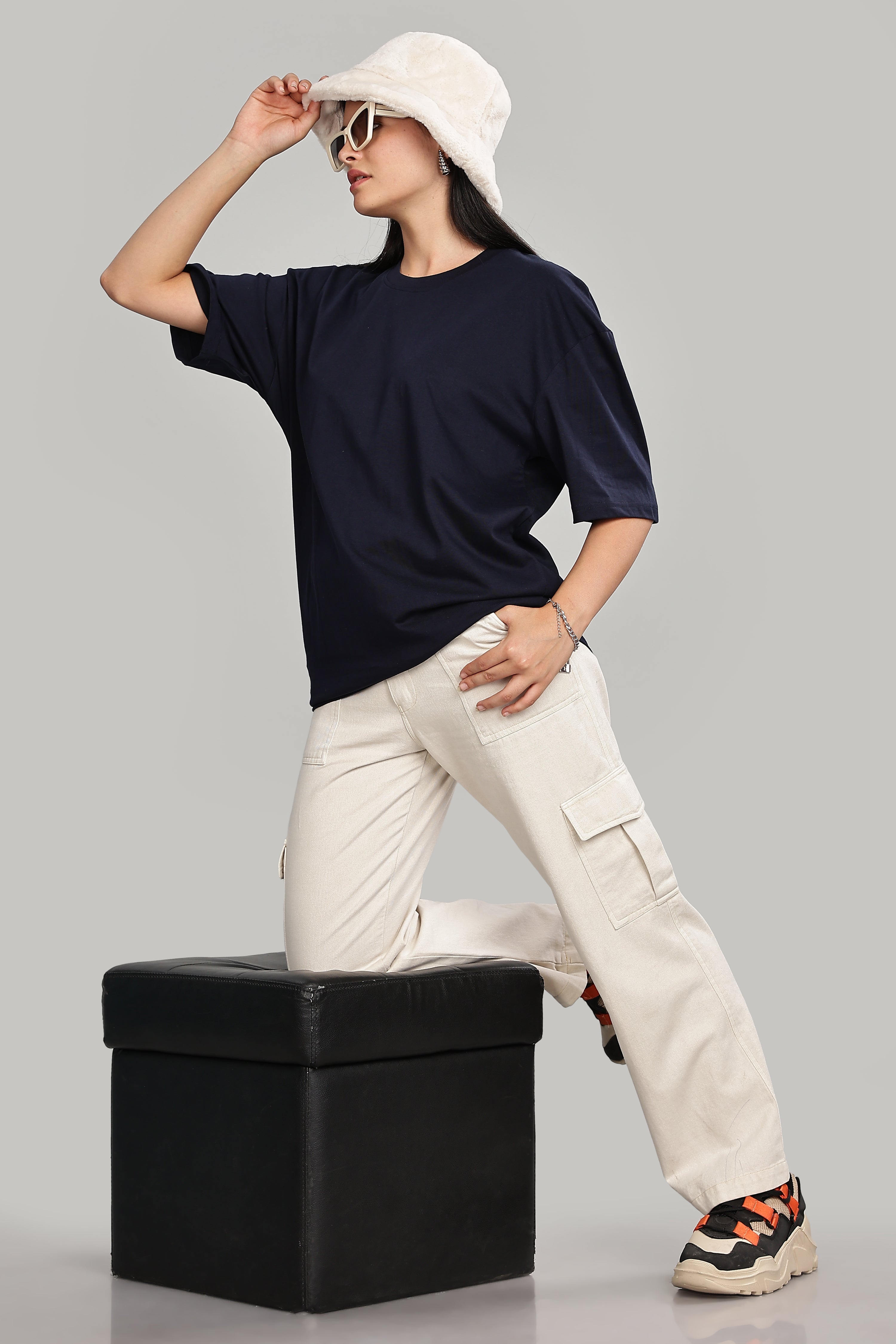 Navy Blue Oversized T-Shirt