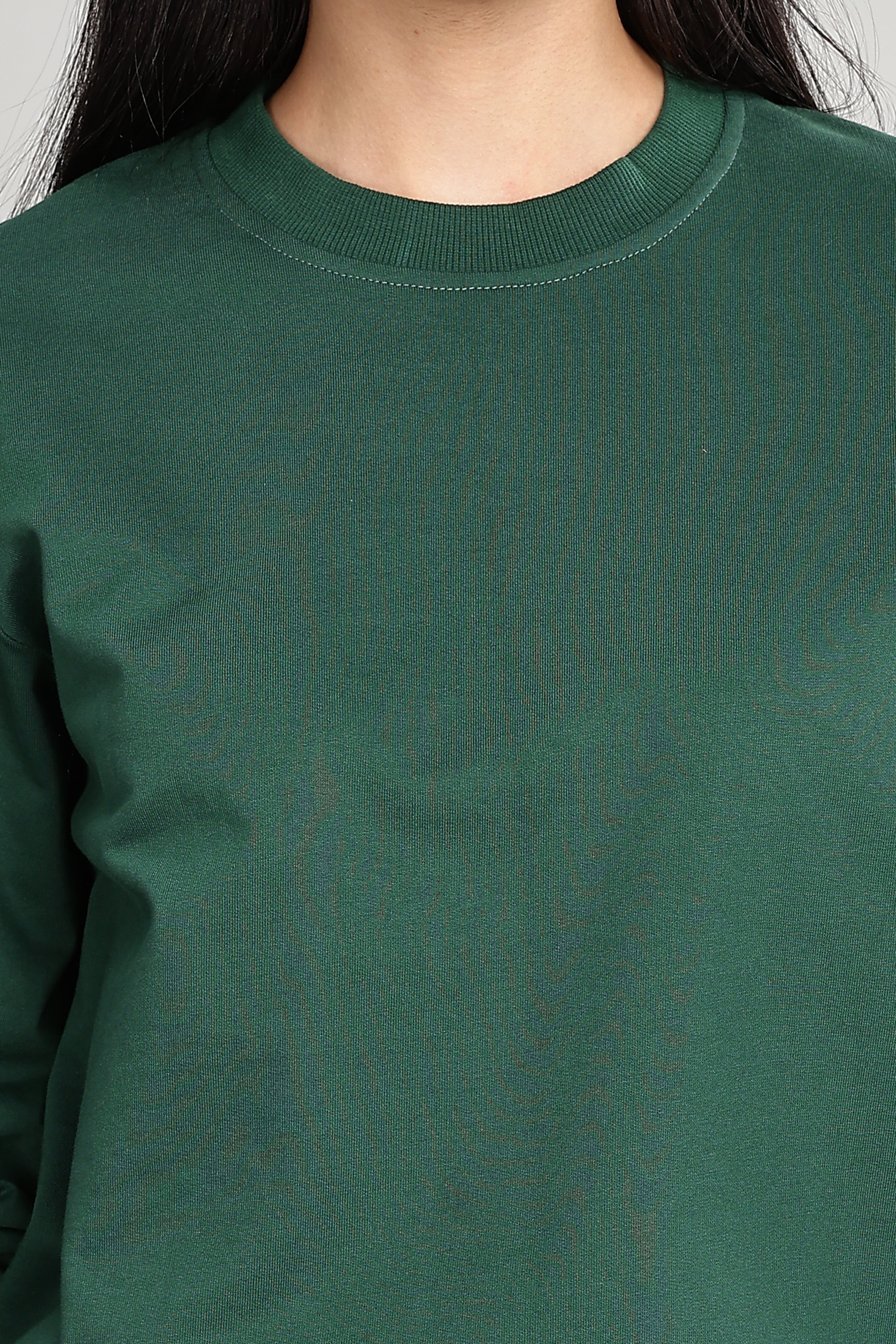 Peacock Green Pure Cotton Women’s Sweatshirt