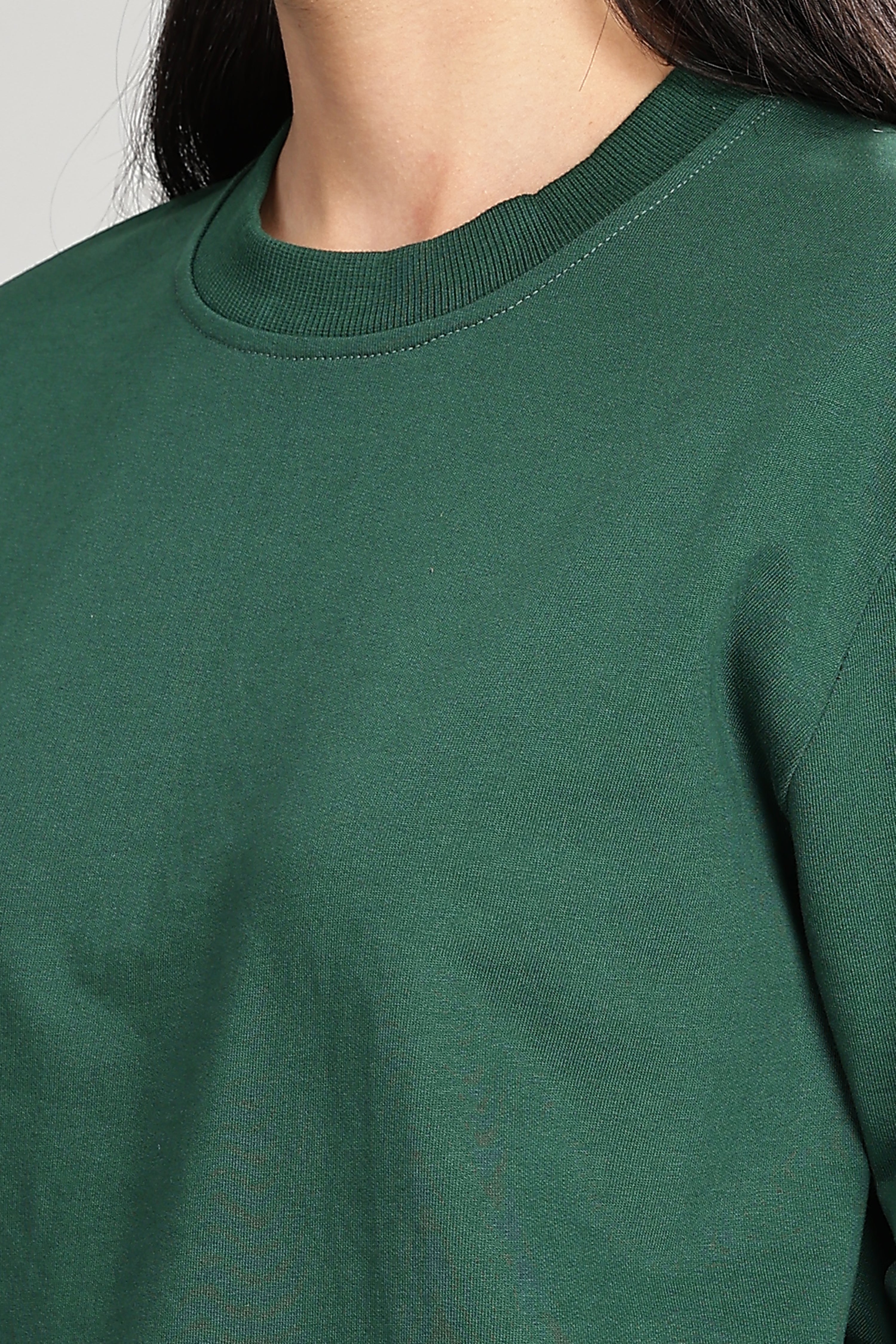 Peacock Green Pure Cotton Women’s Sweatshirt