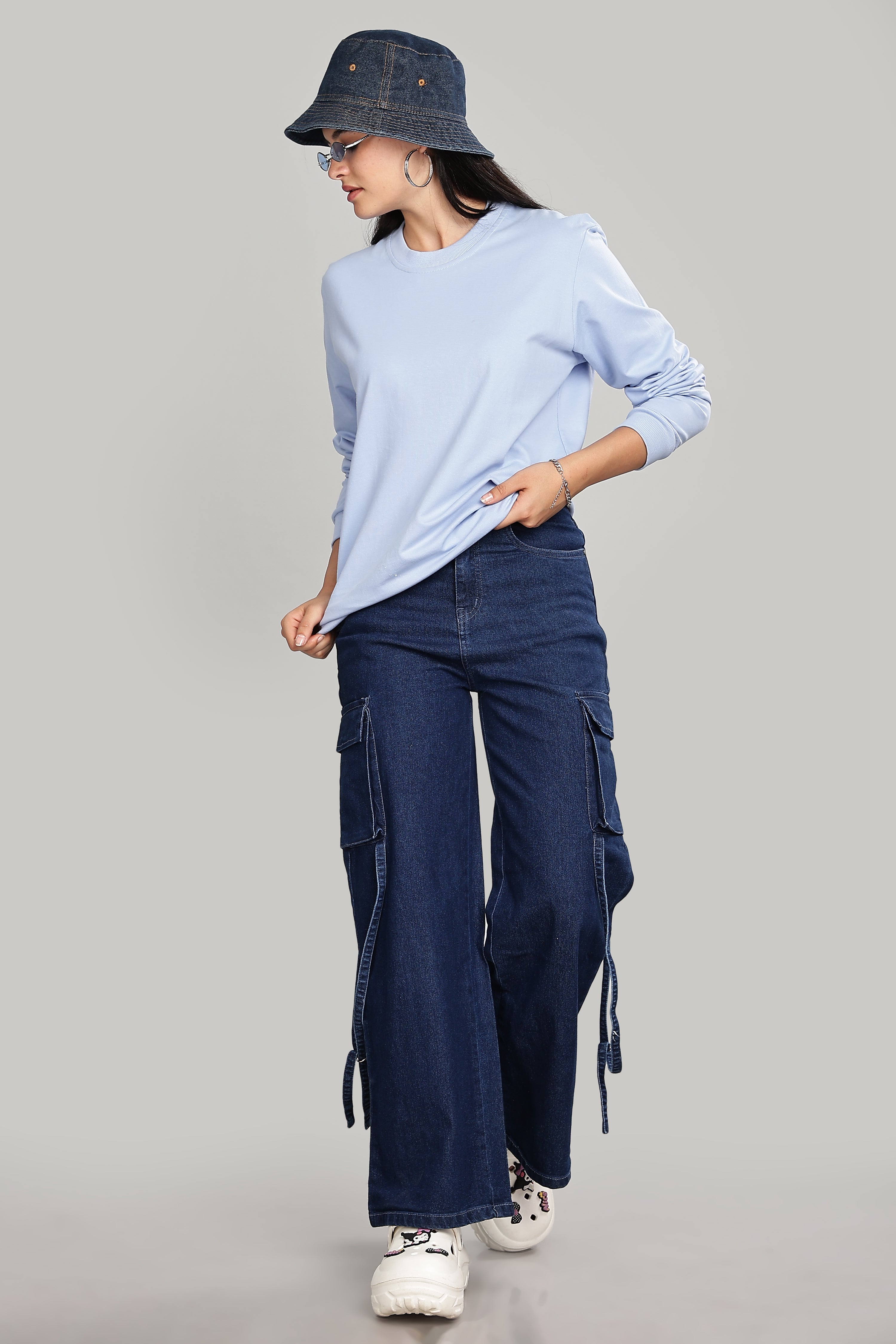 Sky Blue Pure Cotton Women’s Sweatshirt
