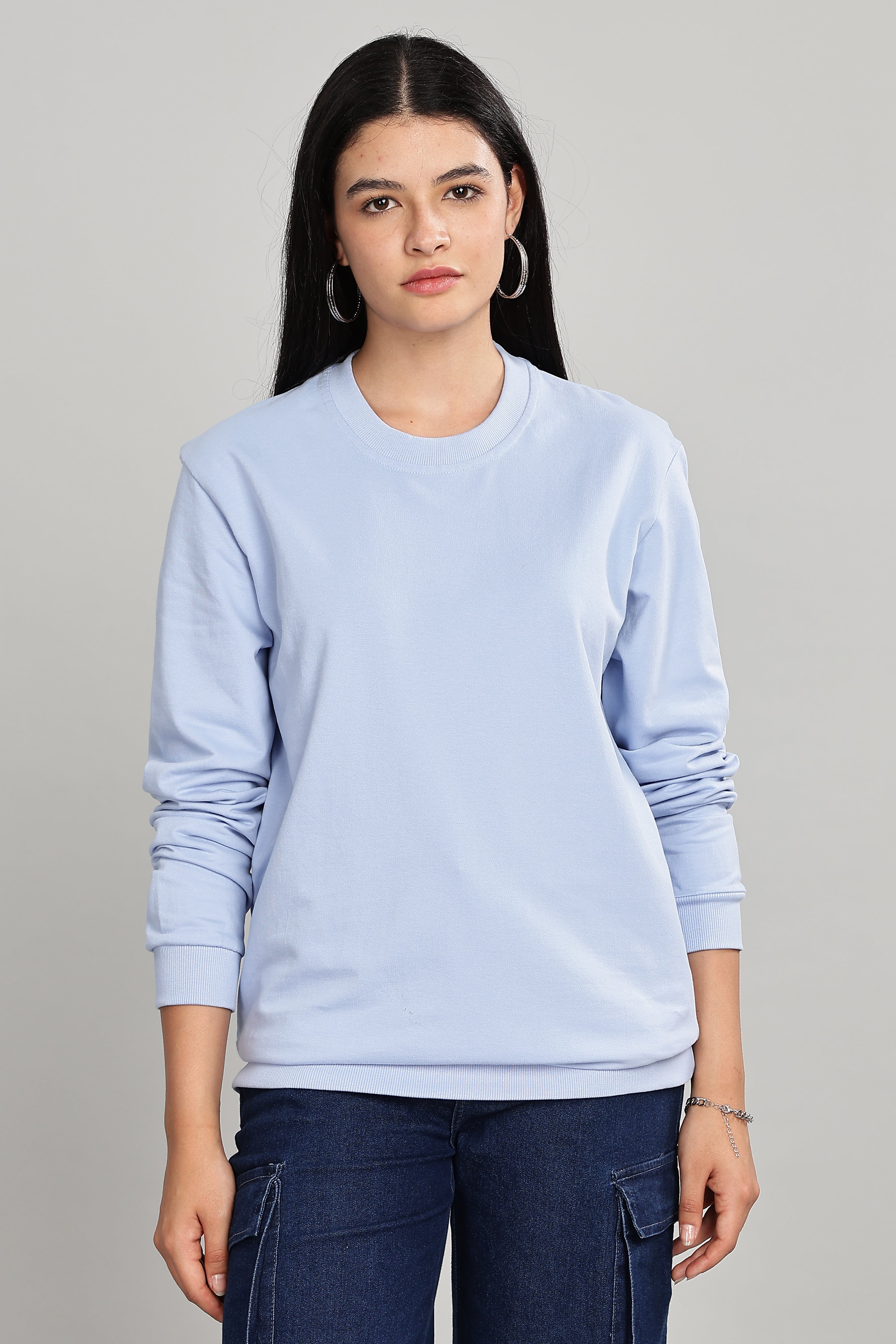 Sky Blue Pure Cotton Women’s Sweatshirt