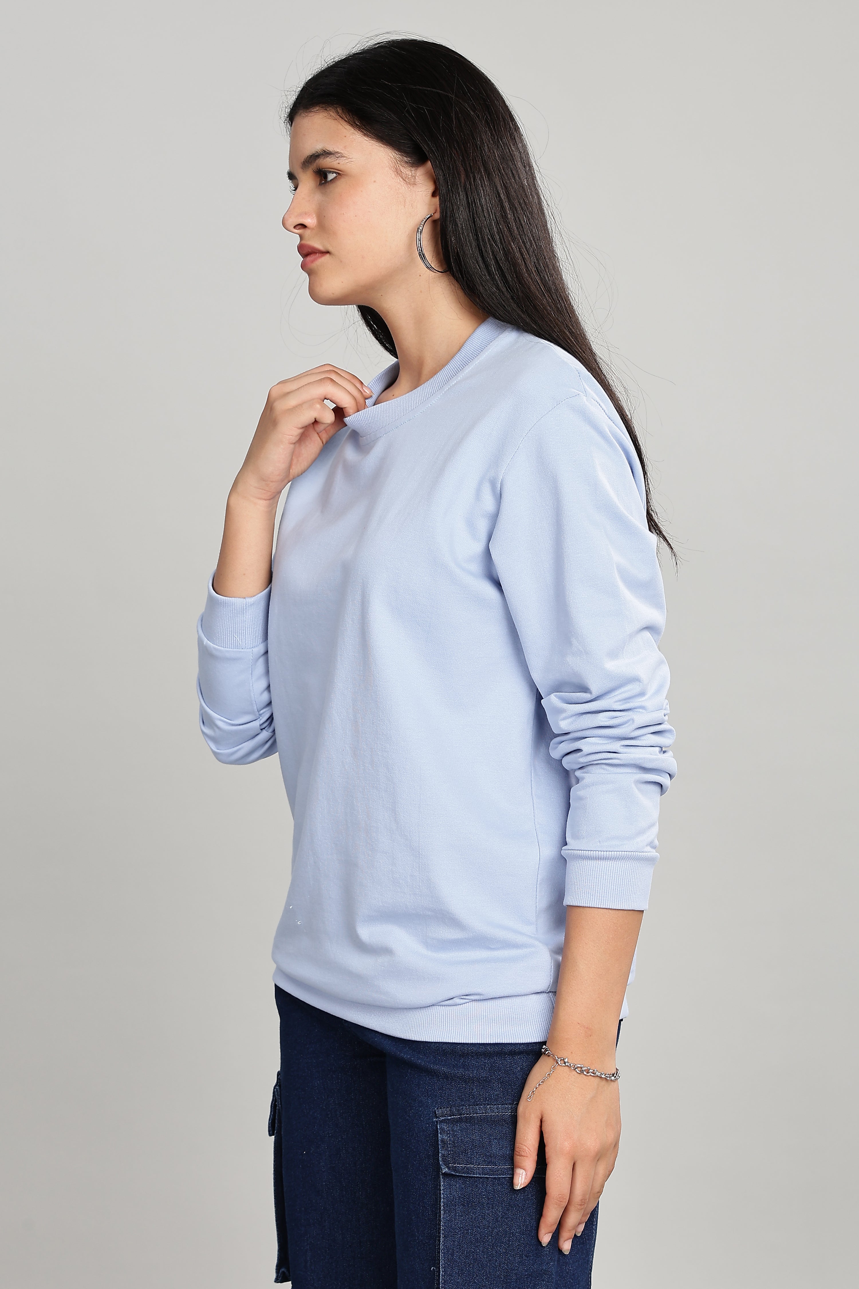 Sky Blue Pure Cotton Women’s Sweatshirt