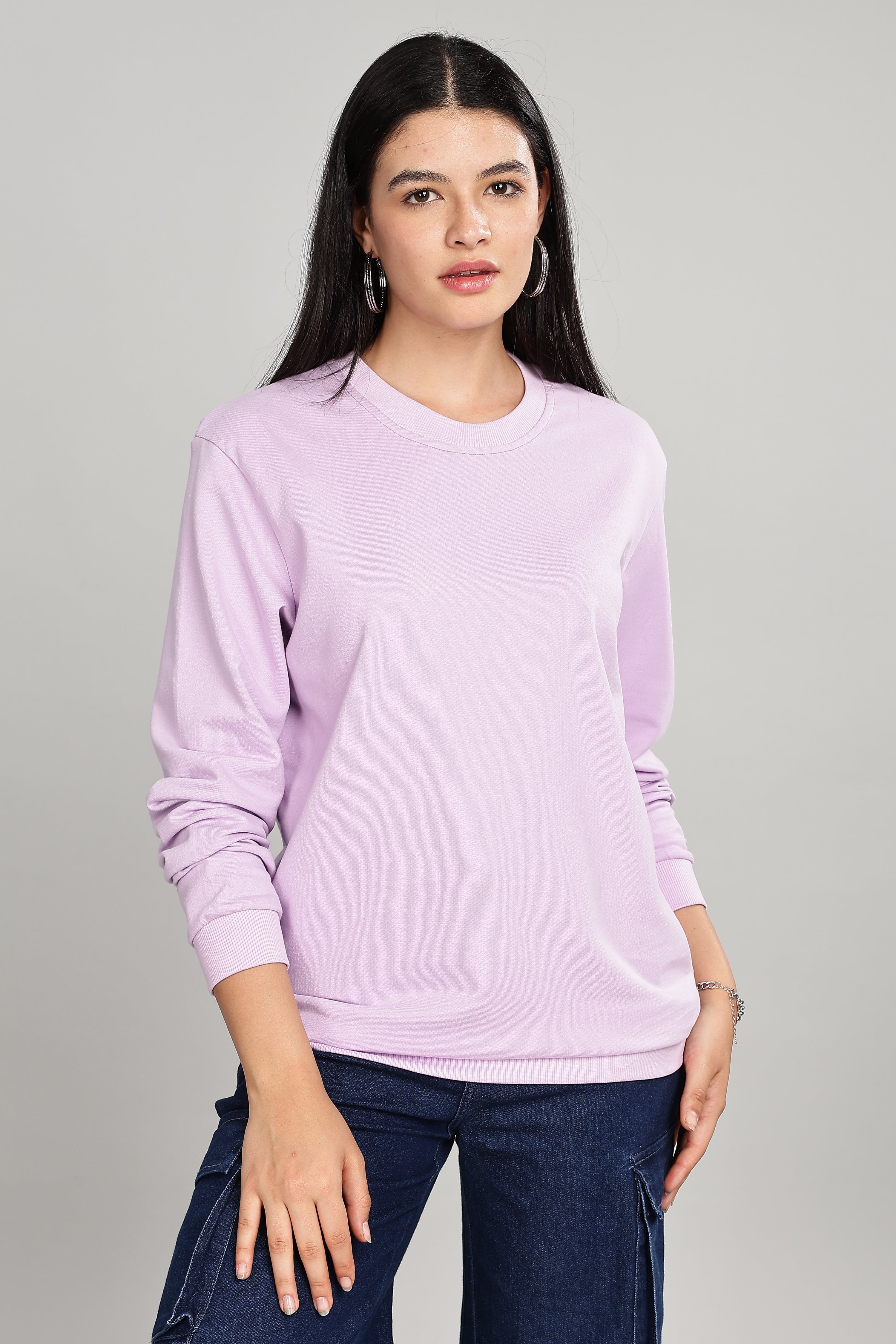 Thistle Purple Cotton Women’s Sweatshirt