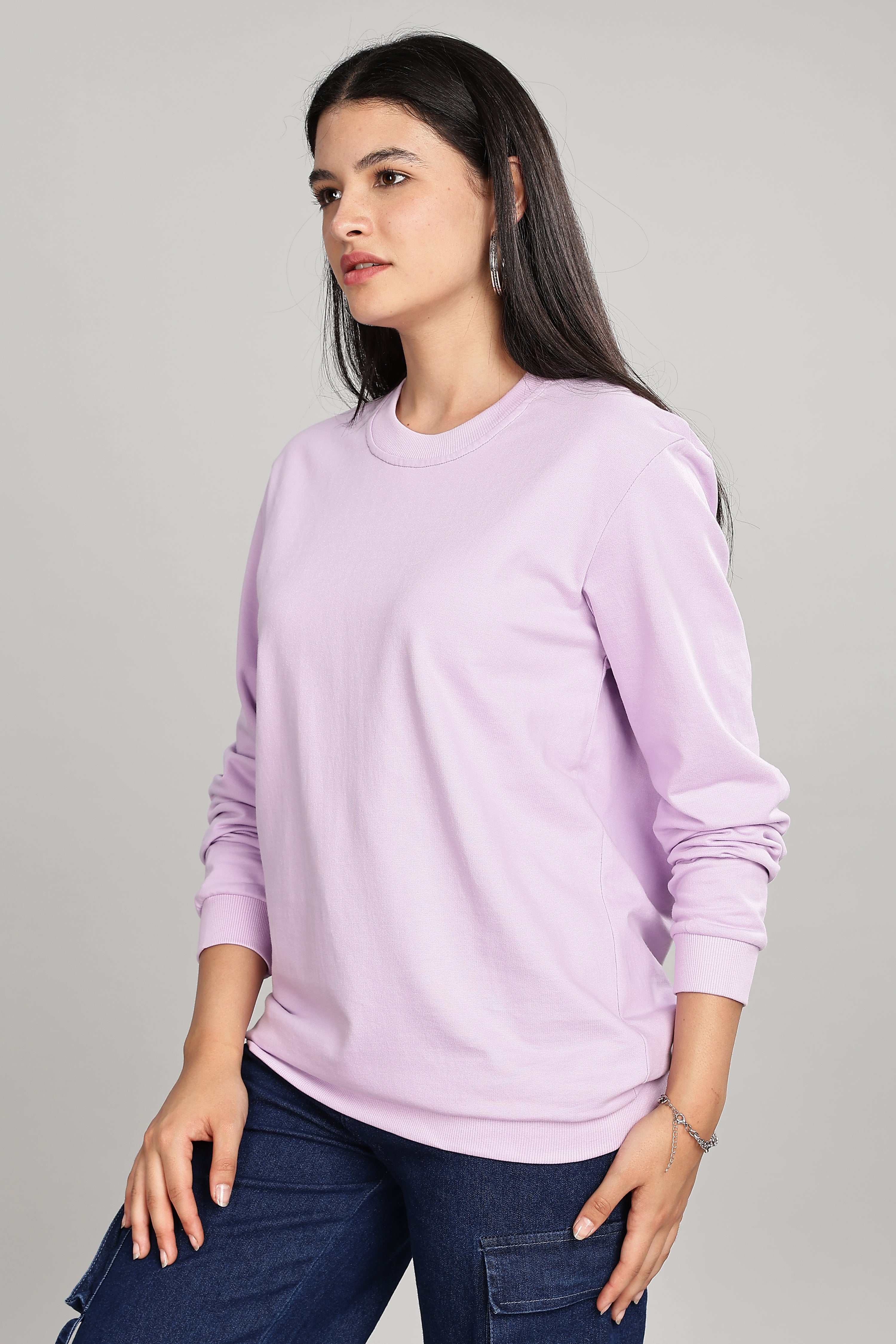 Thistle Purple Cotton Women’s Sweatshirt