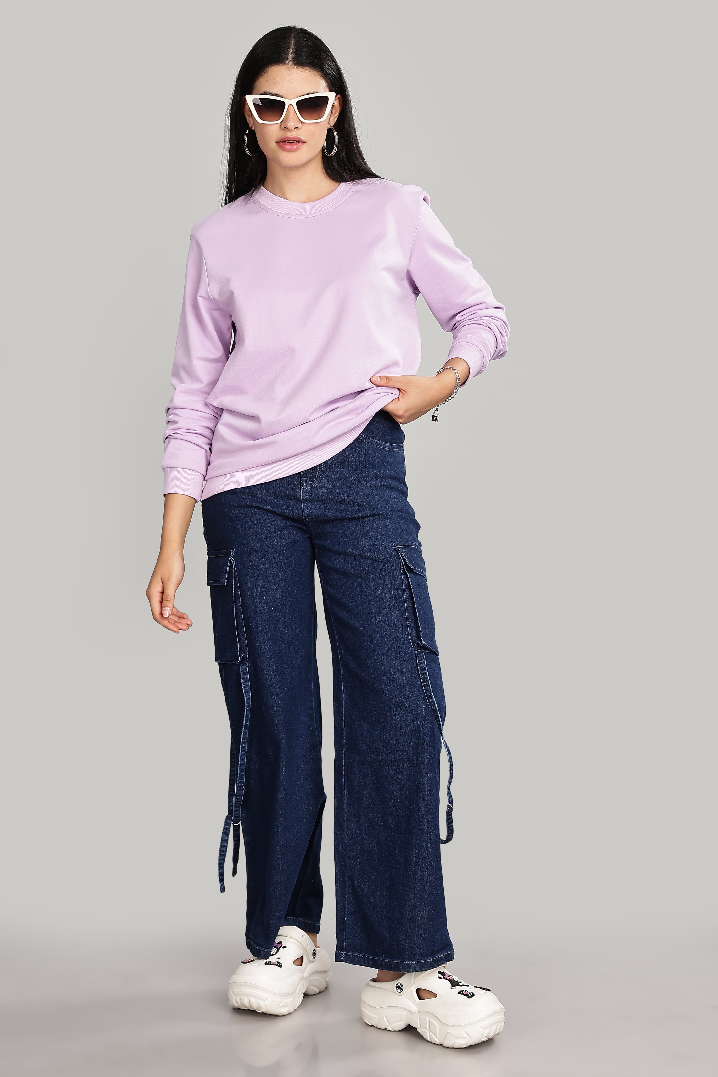 Thistle Purple Cotton Women’s Sweatshirt