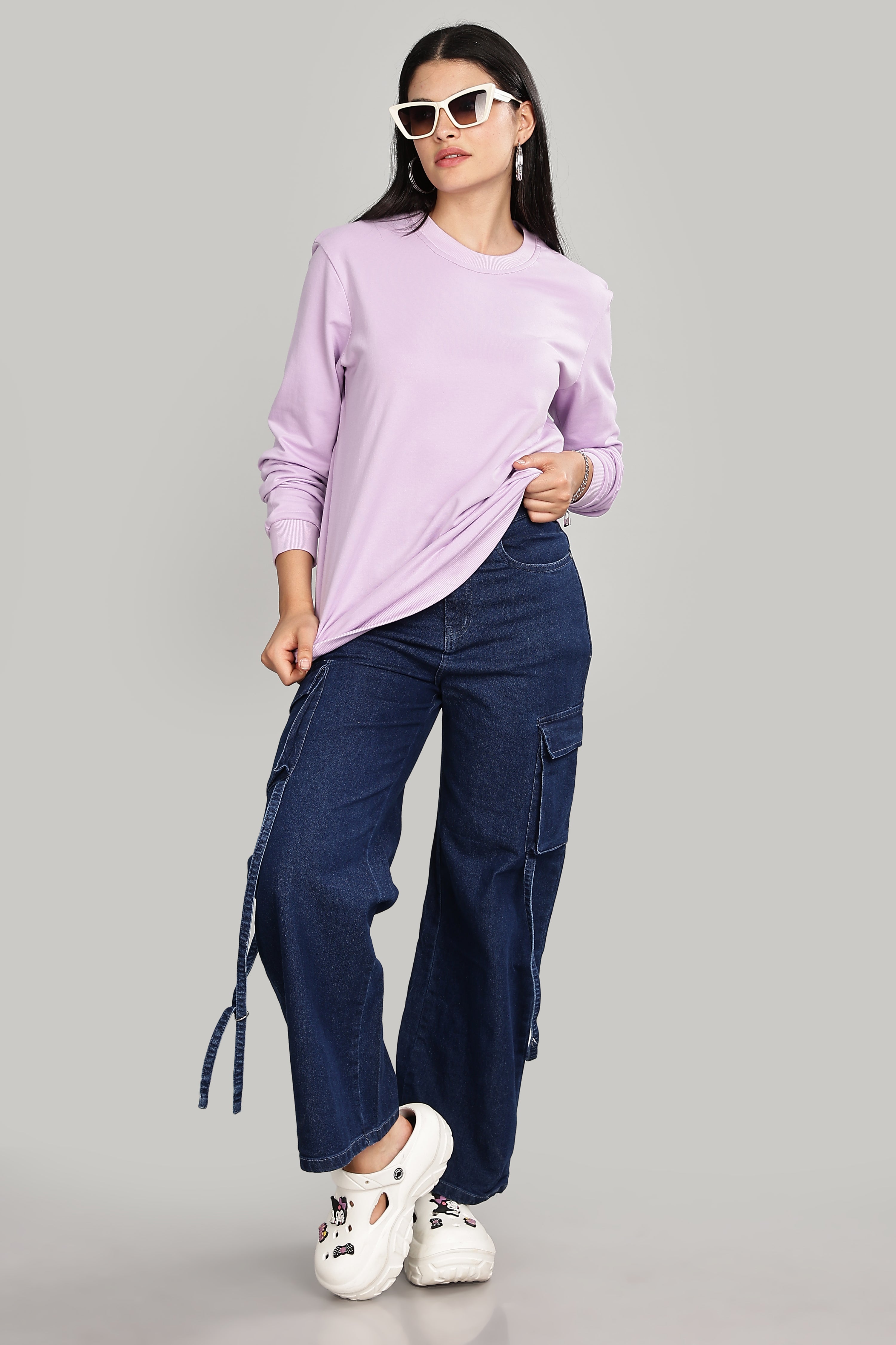 Thistle Purple Cotton Women’s Sweatshirt