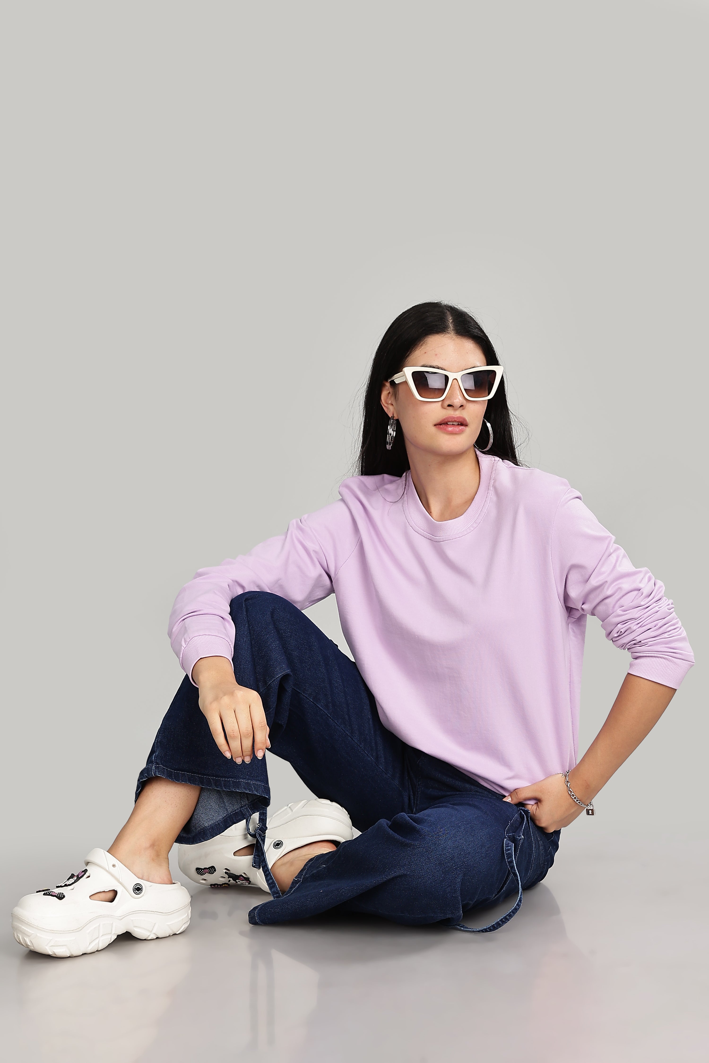 Thistle Purple Cotton Women’s Sweatshirt