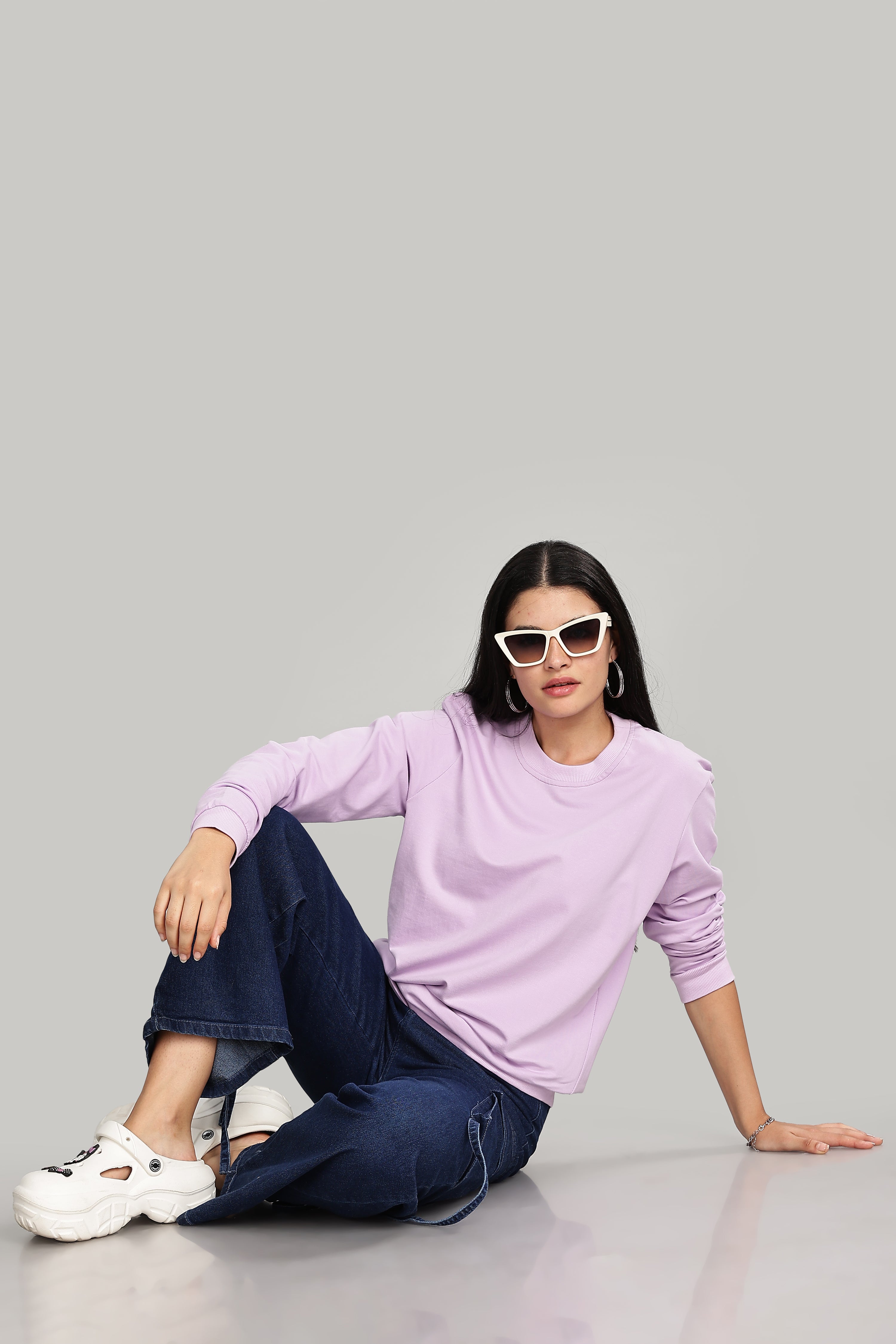 Thistle Purple Cotton Women’s Sweatshirt