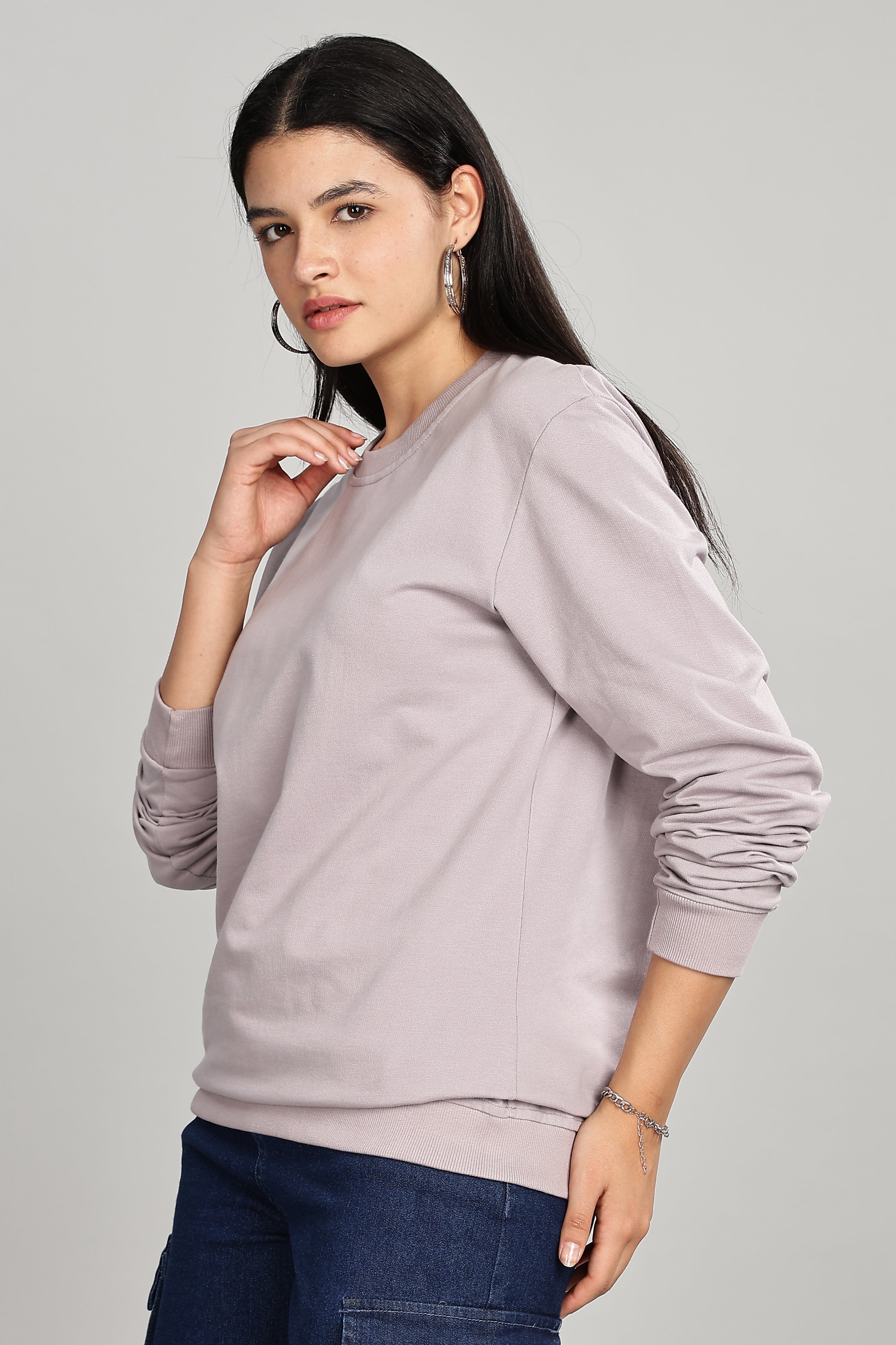 Ash Grey Pure Cotton Women’s Sweatshirt
