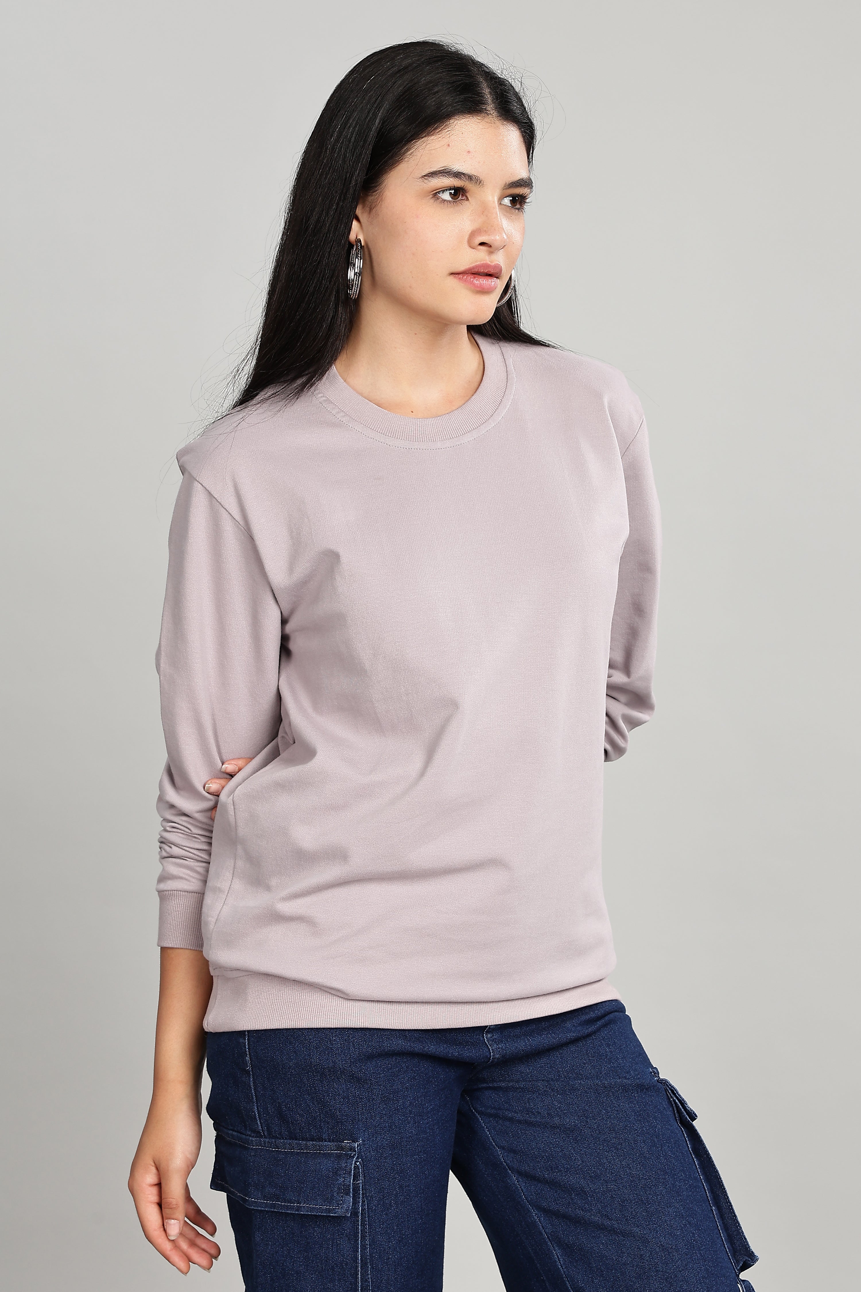 Ash Grey Pure Cotton Women’s Sweatshirt