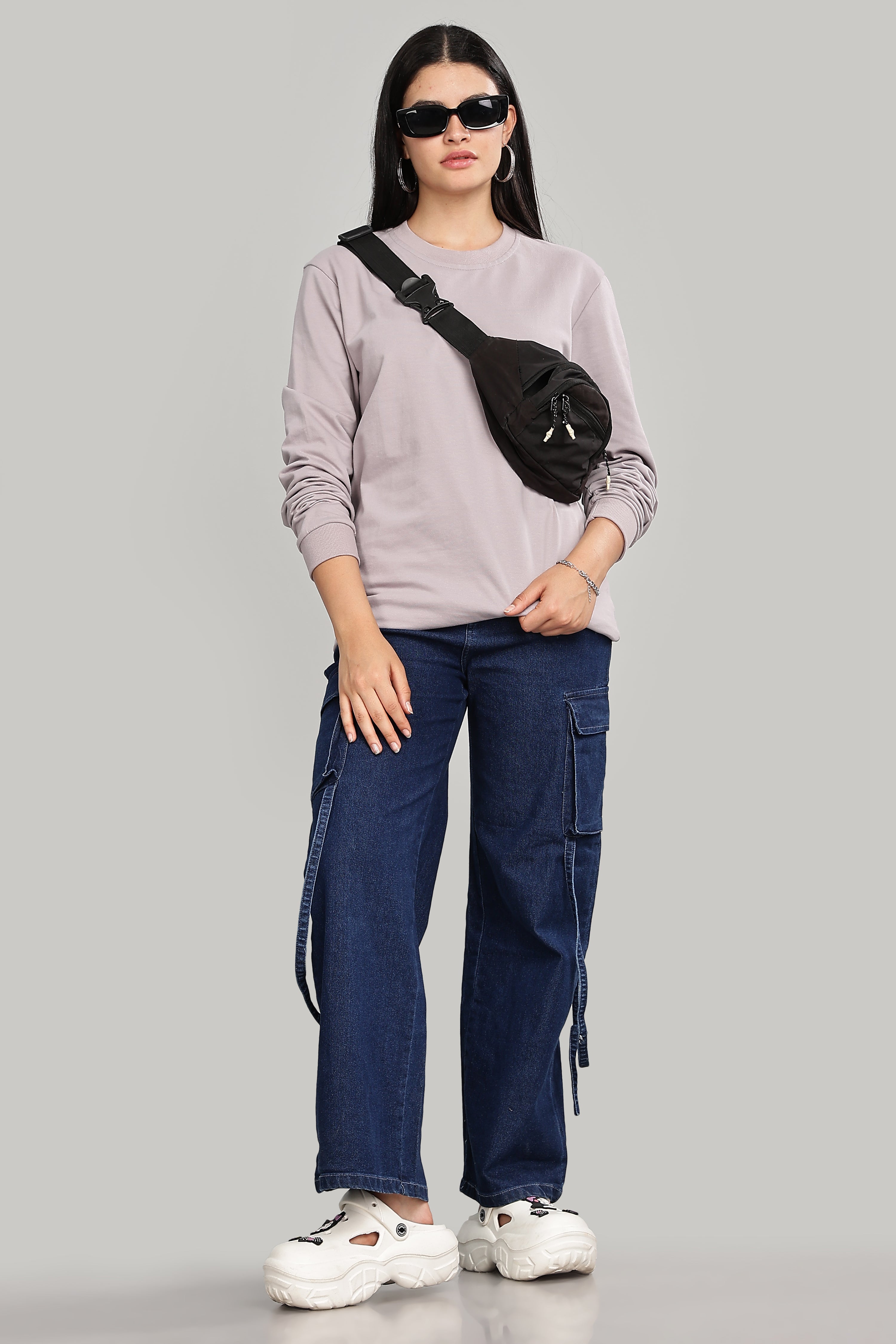 Ash Grey Pure Cotton Women’s Sweatshirt
