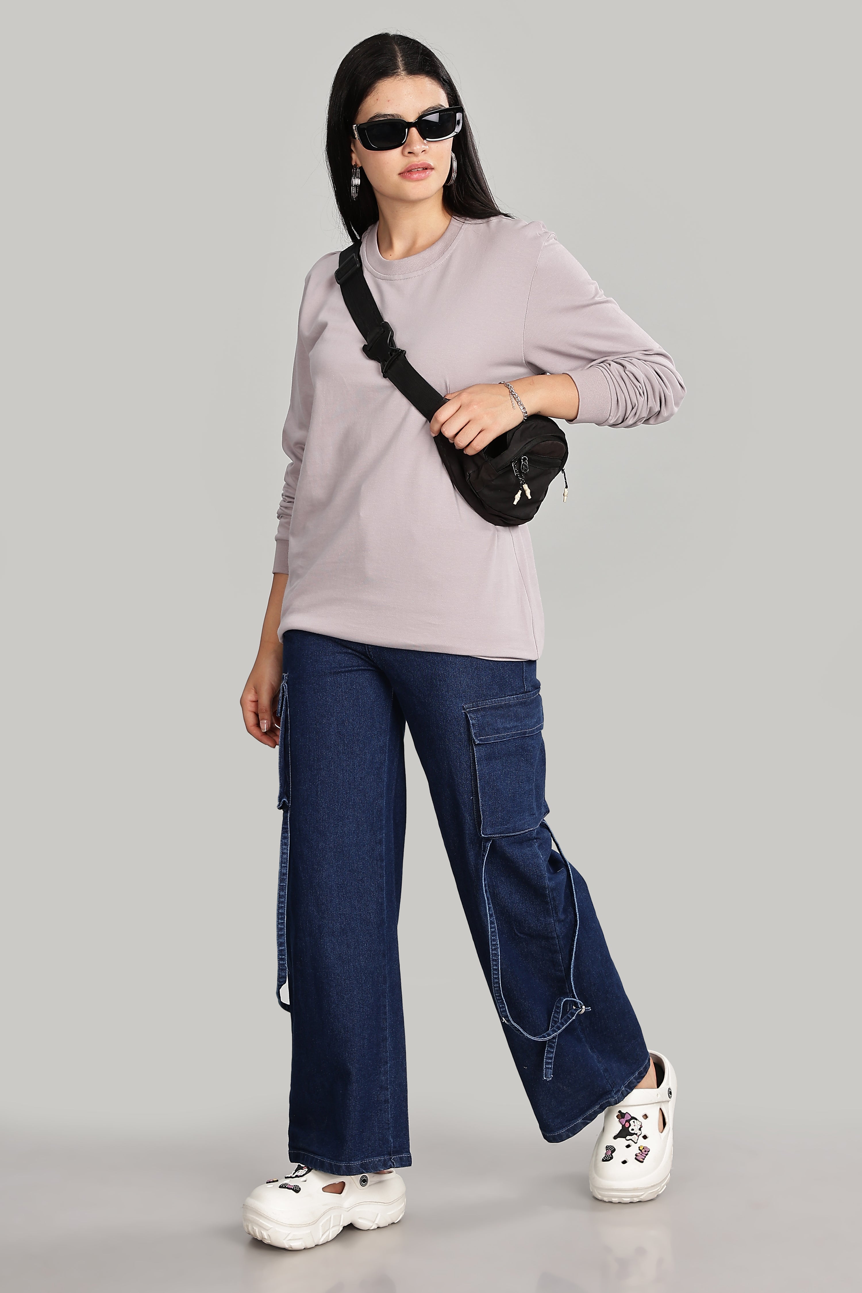 Ash Grey Pure Cotton Women’s Sweatshirt