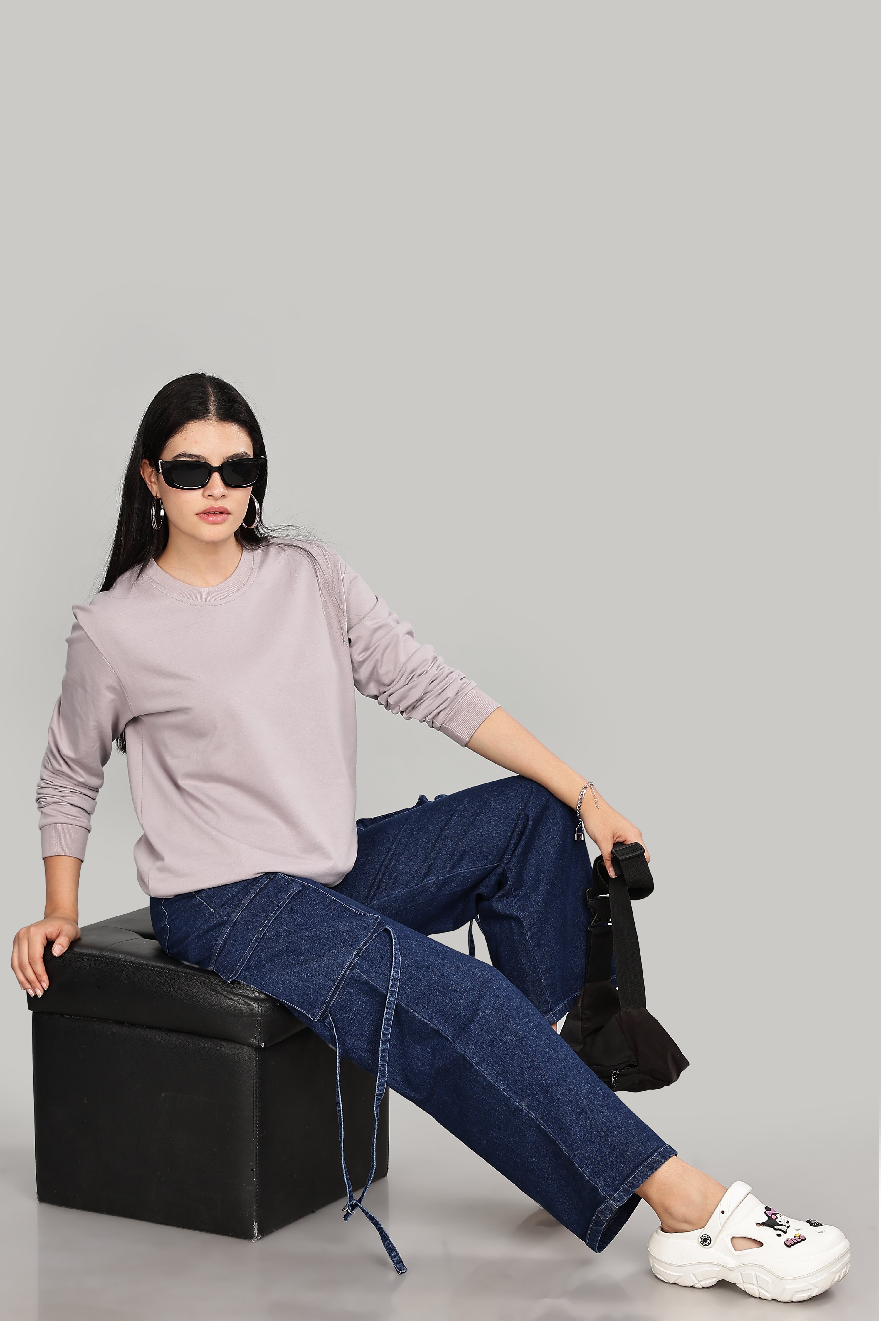 Ash Grey Pure Cotton Women’s Sweatshirt