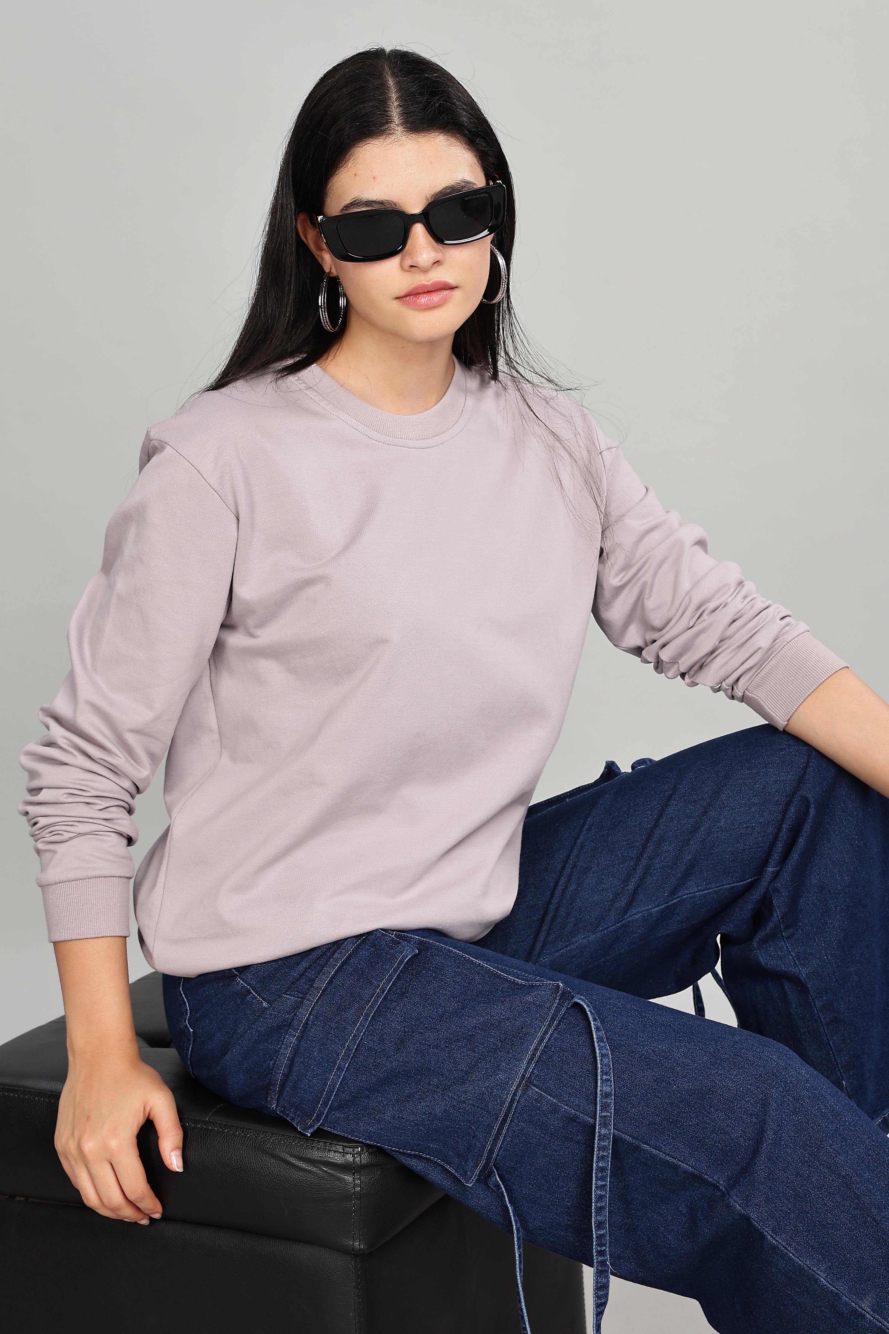 Ash Grey Pure Cotton Women’s Sweatshirt