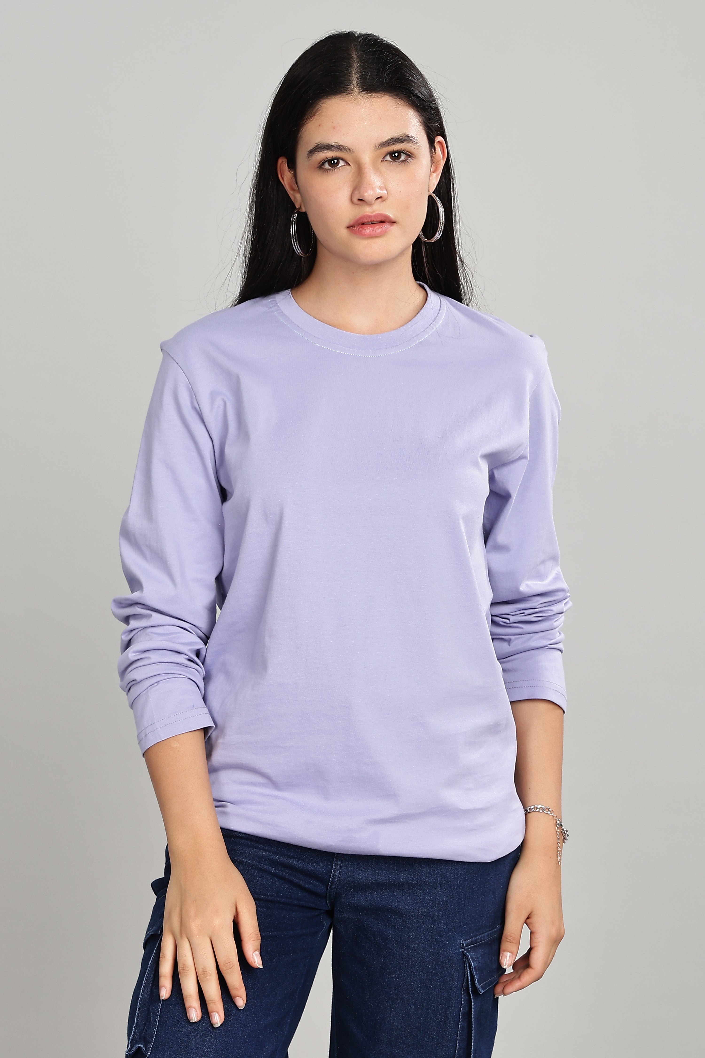 Sky Blue Long Sleeve Crew Neck T-Shirt
