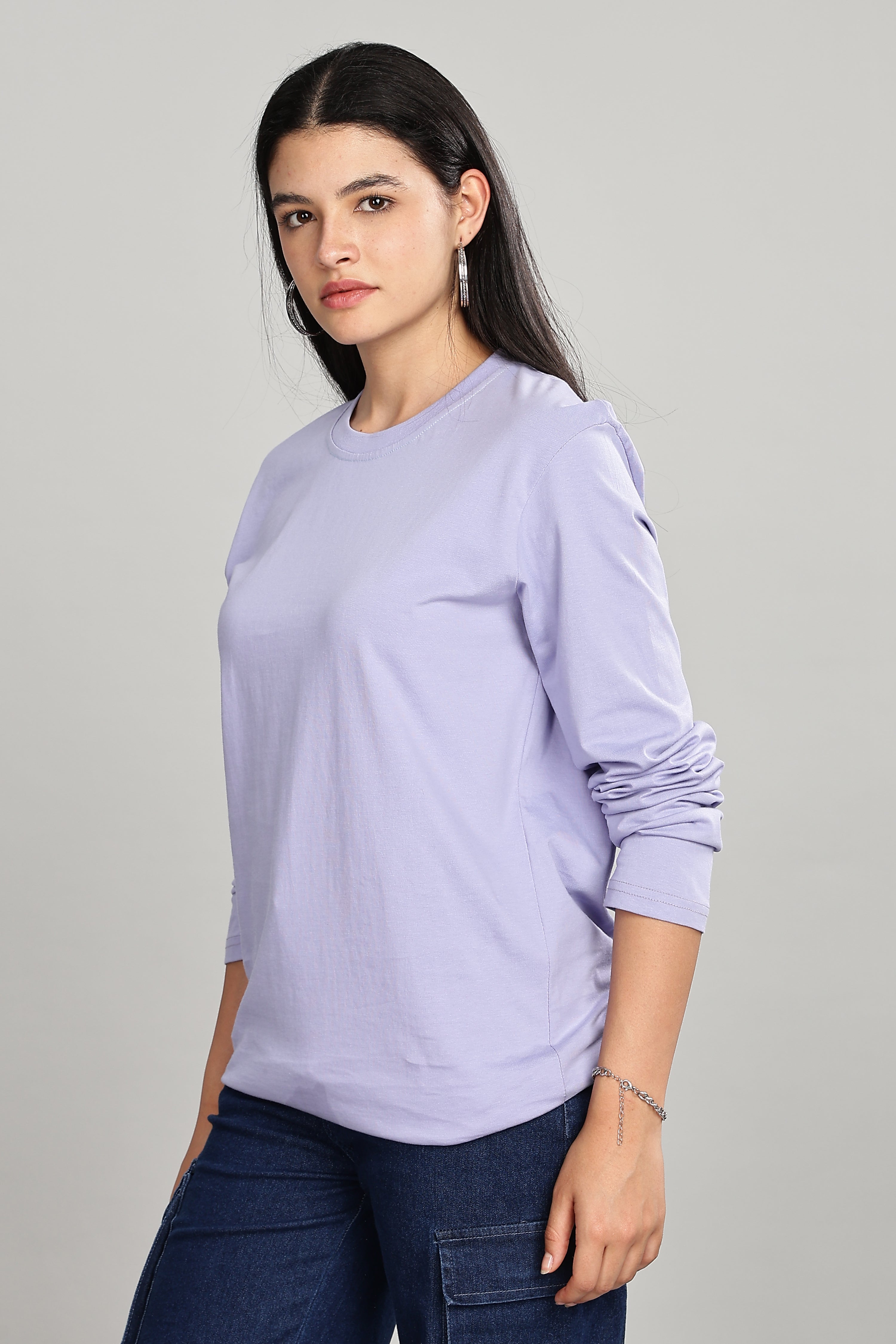 Sky Blue Long Sleeve Crew Neck T-Shirt