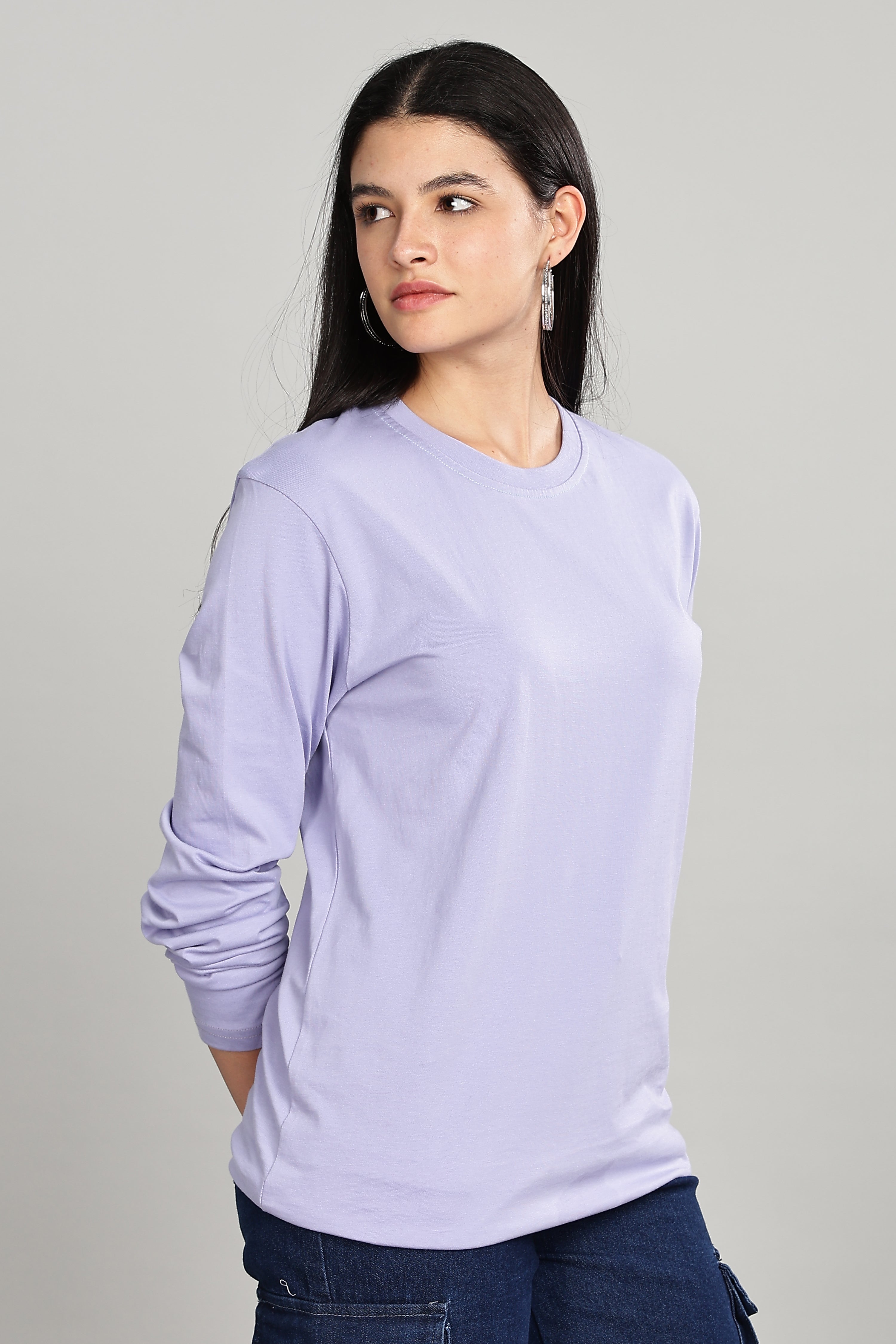 Sky Blue Long Sleeve Crew Neck T-Shirt