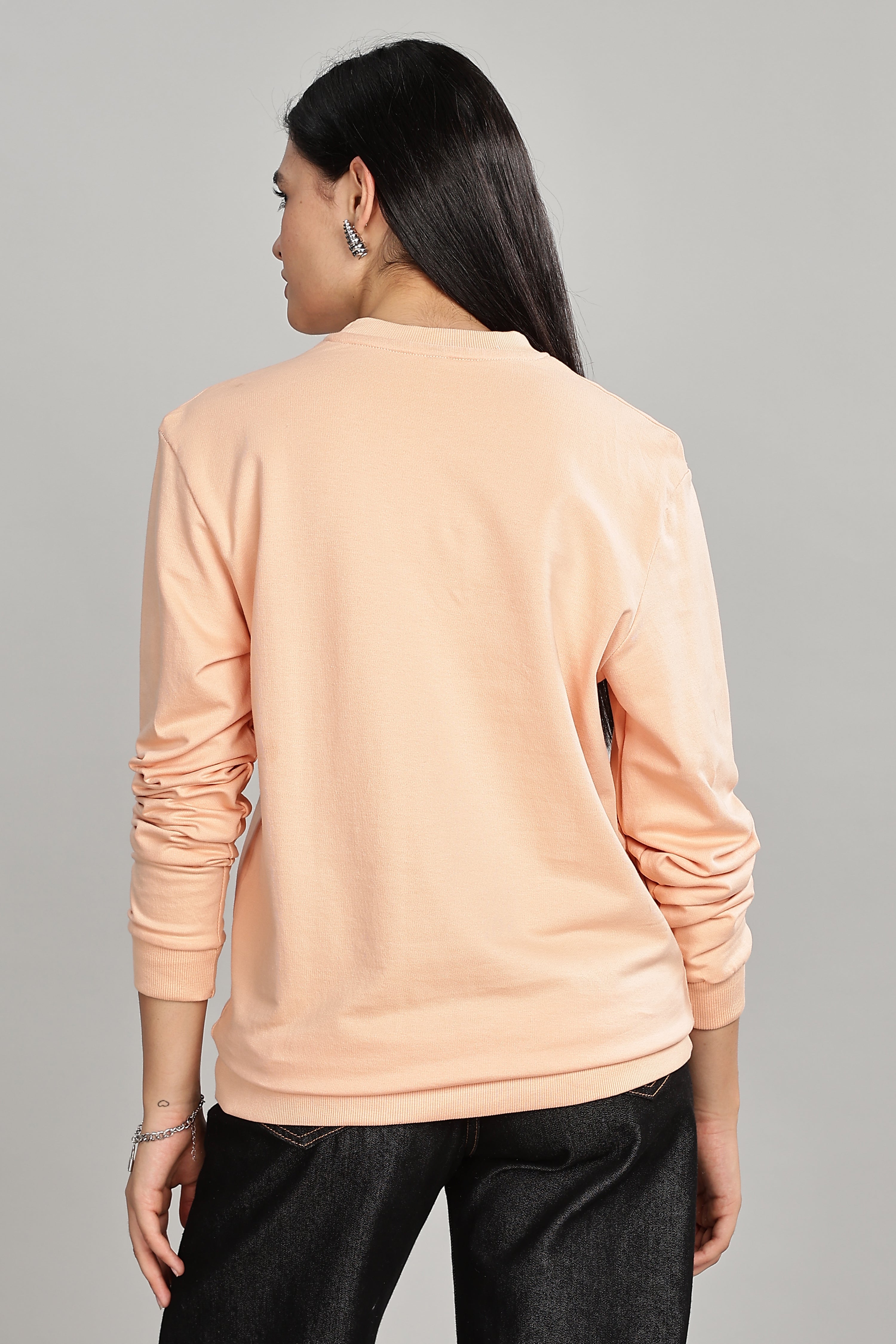 Light Orange Pure Cotton Women’s Sweatshirt