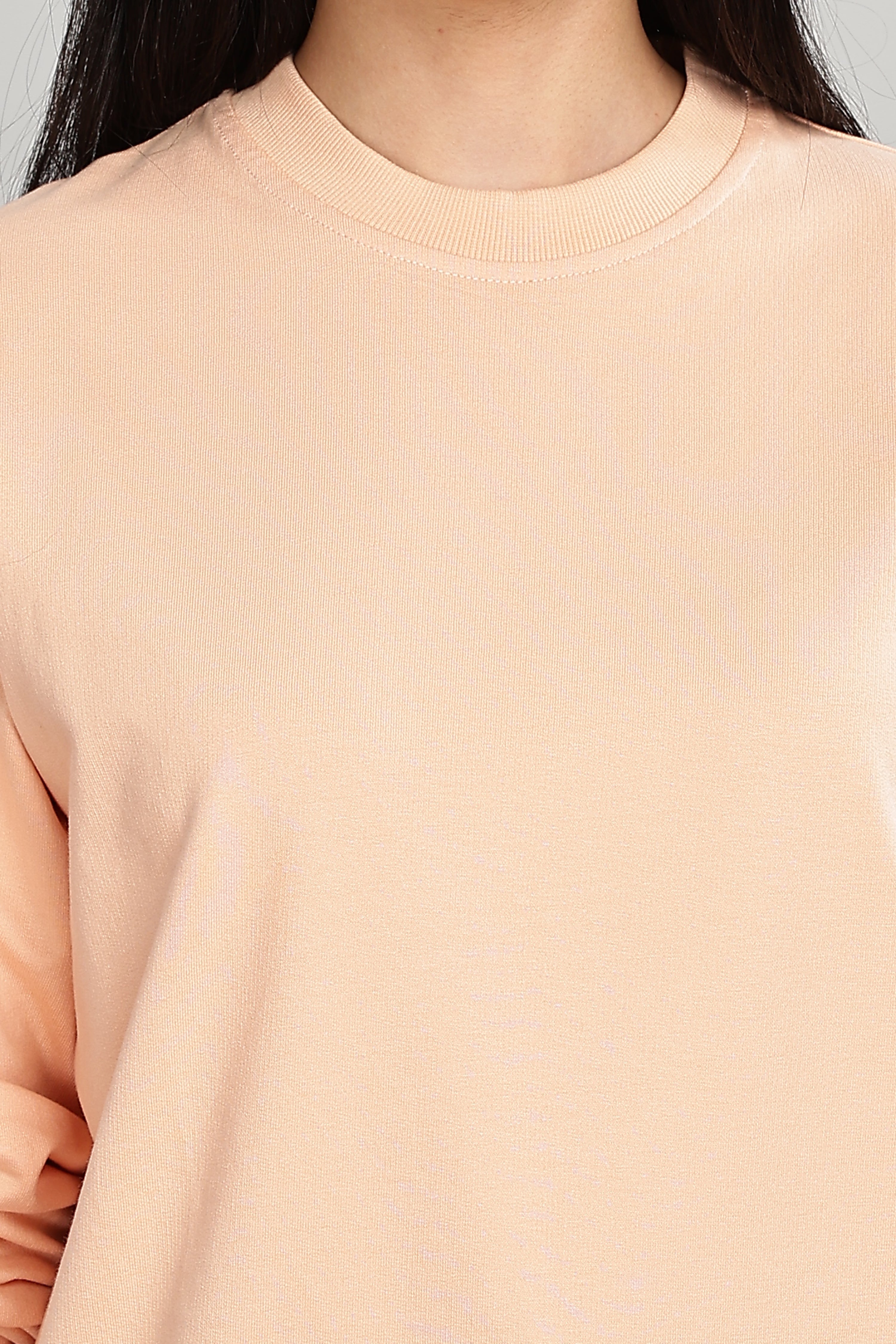 Light Orange Pure Cotton Women’s Sweatshirt