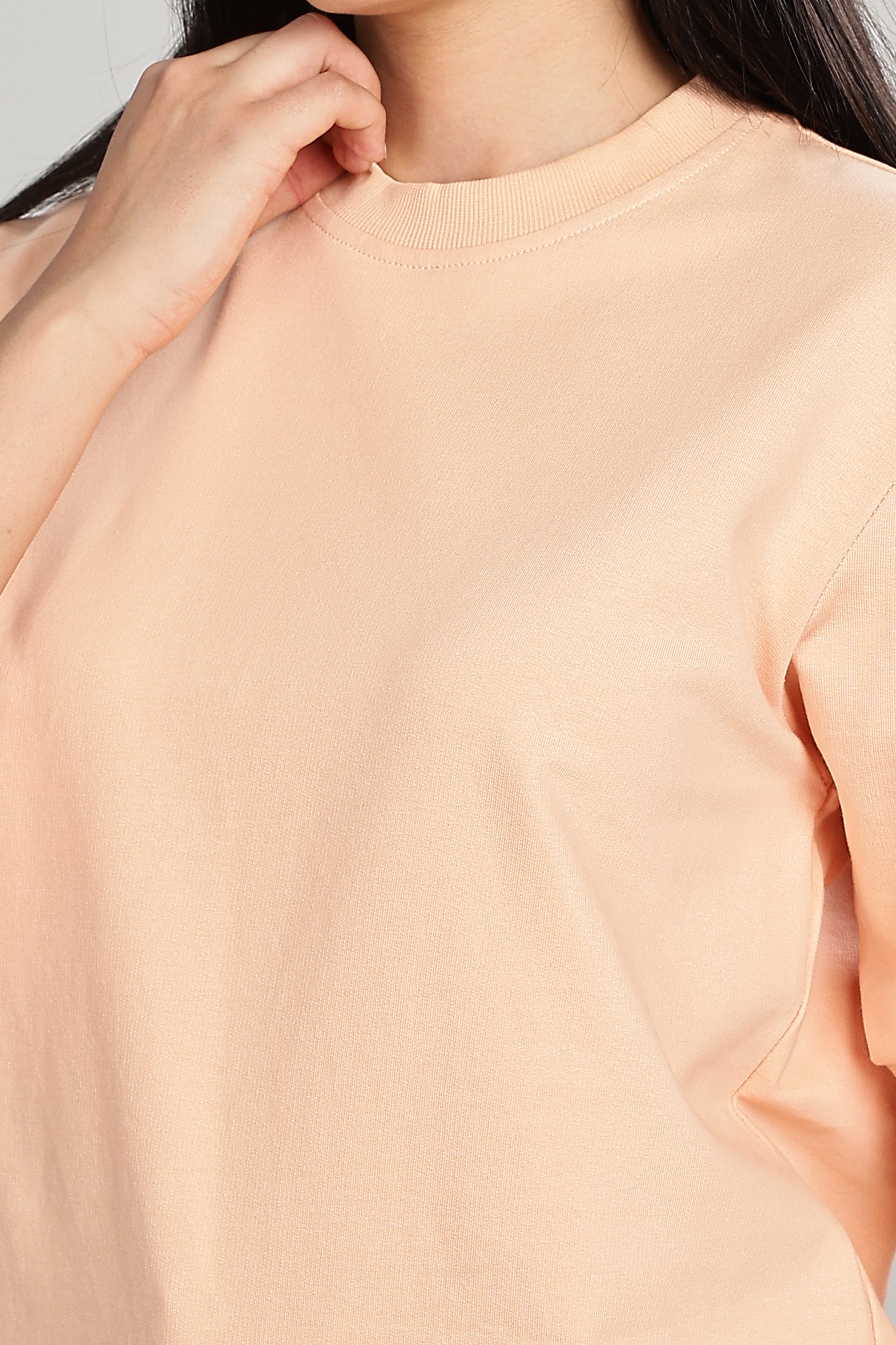 Light Orange Pure Cotton Women’s Sweatshirt