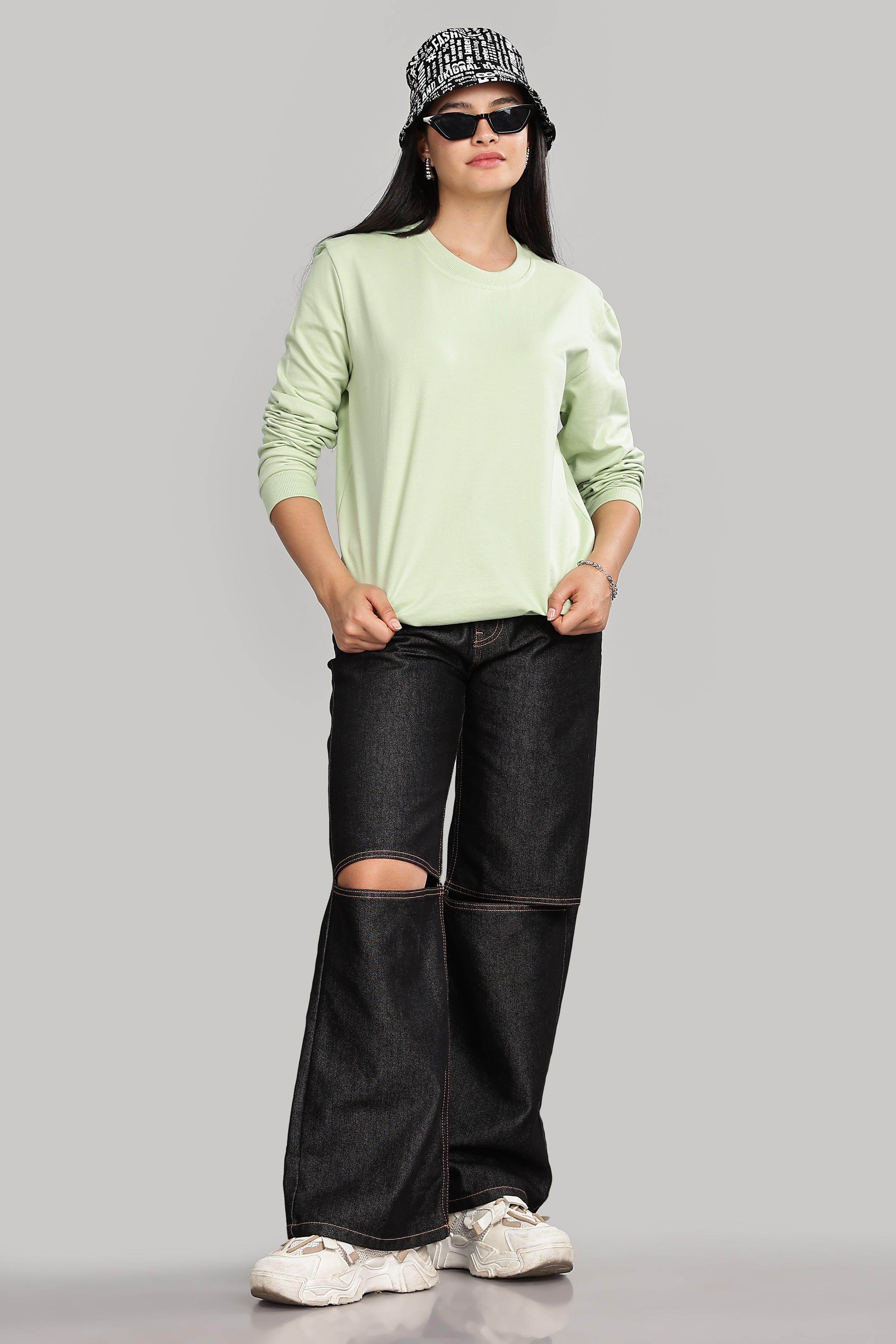 Seaform Green Cotton Women’s Sweatshirt