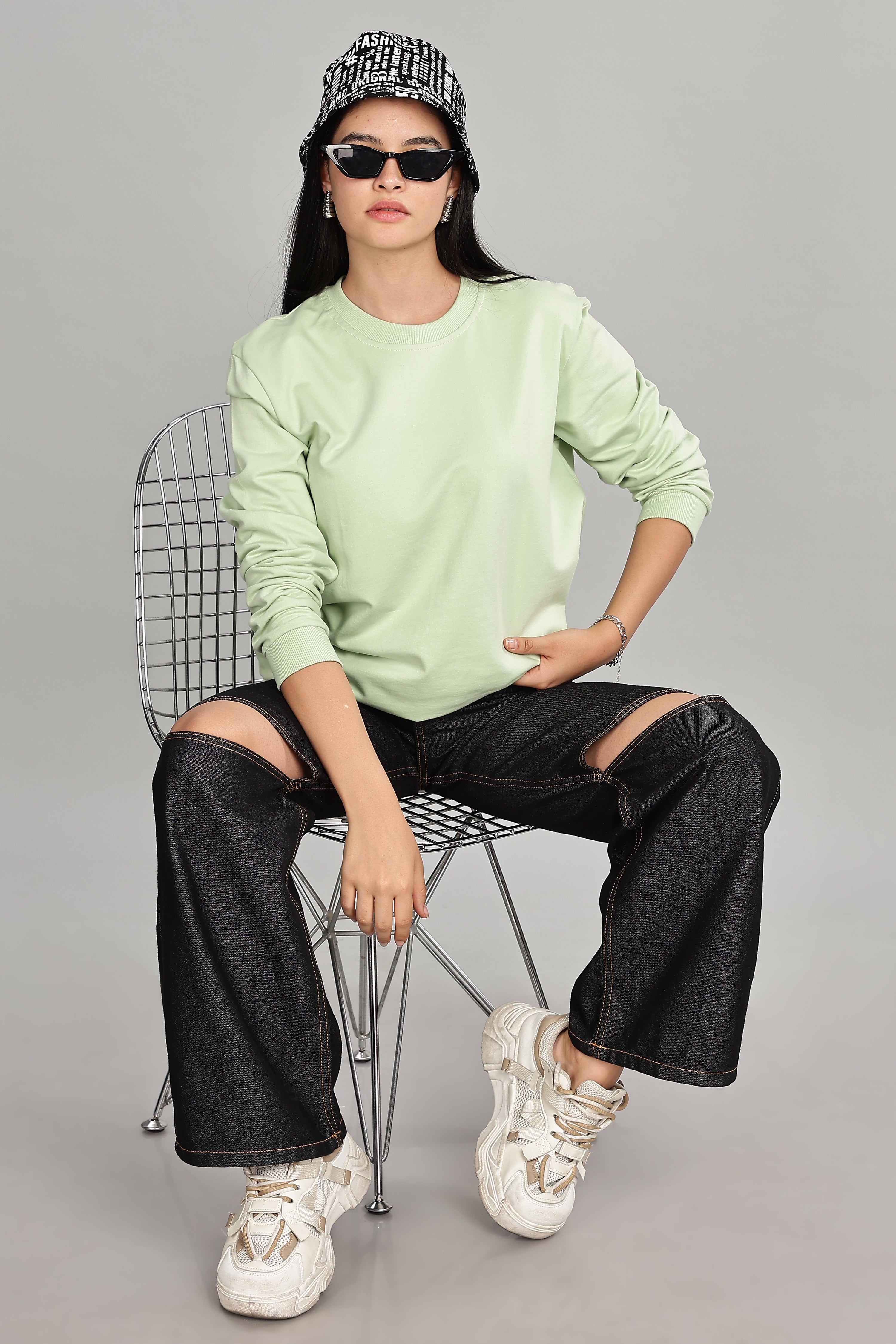 Seaform Green Cotton Women’s Sweatshirt