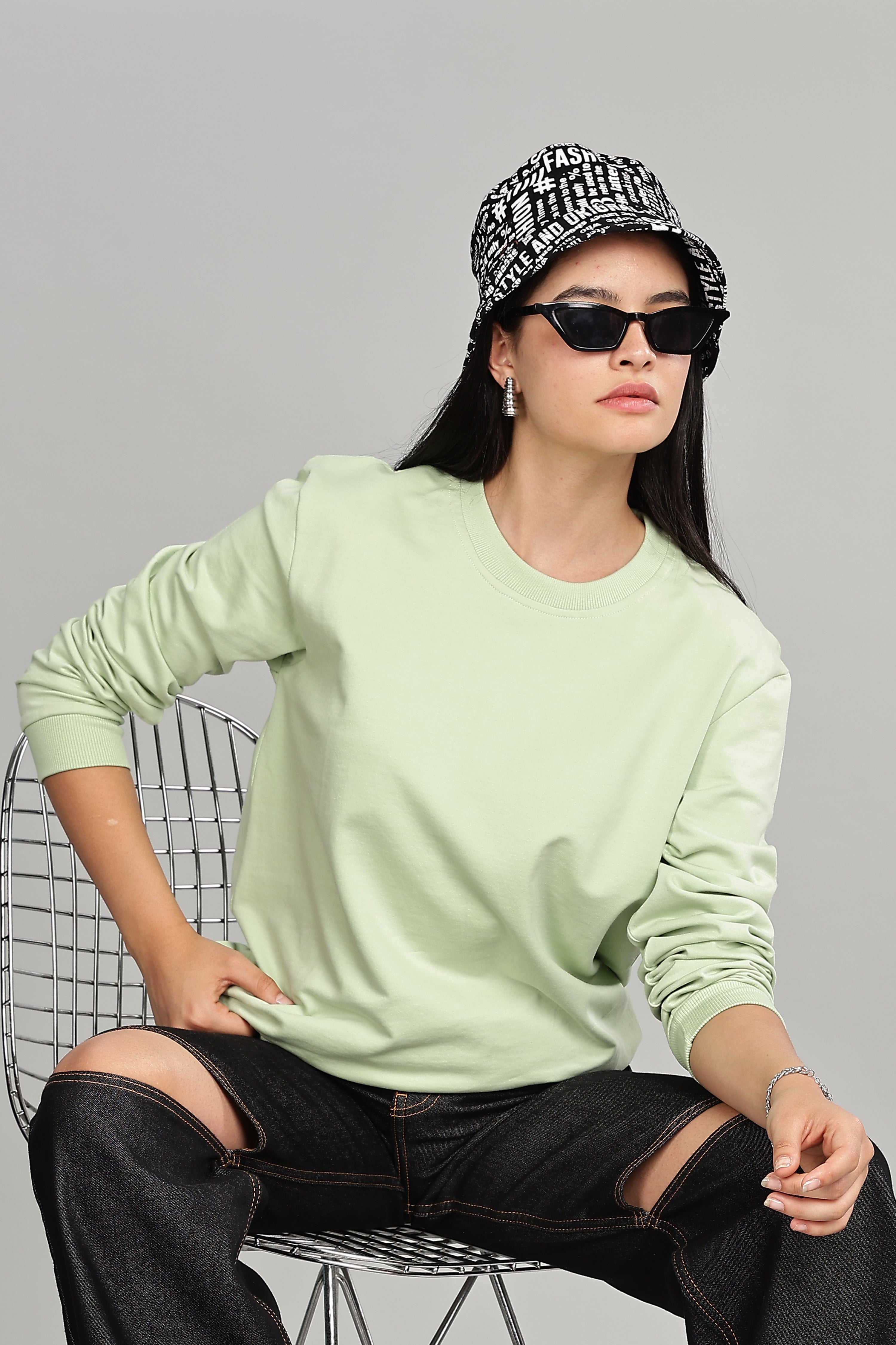Seaform Green Cotton Women’s Sweatshirt