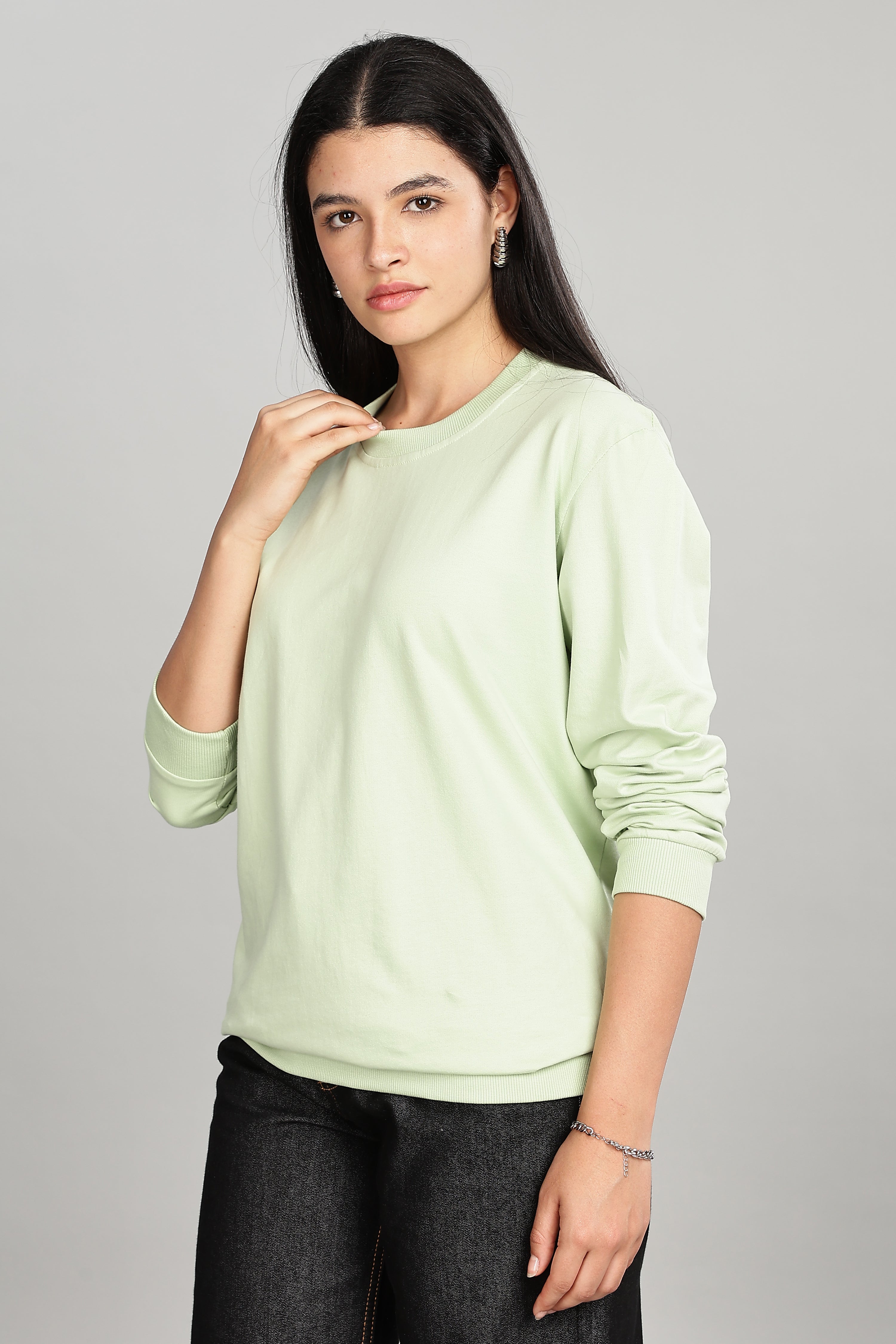 Seaform Green Cotton Women’s Sweatshirt