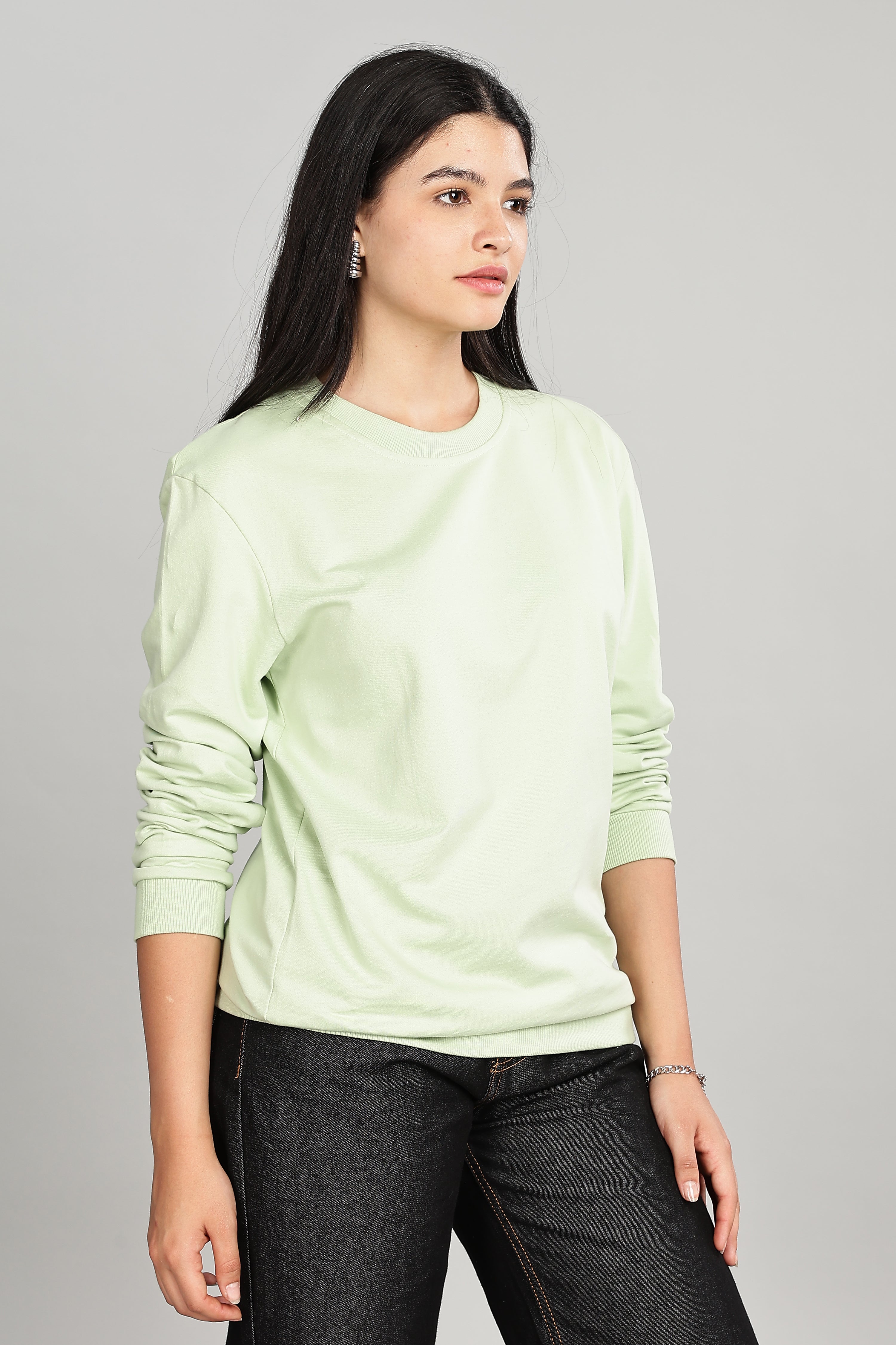 Seaform Green Cotton Women’s Sweatshirt