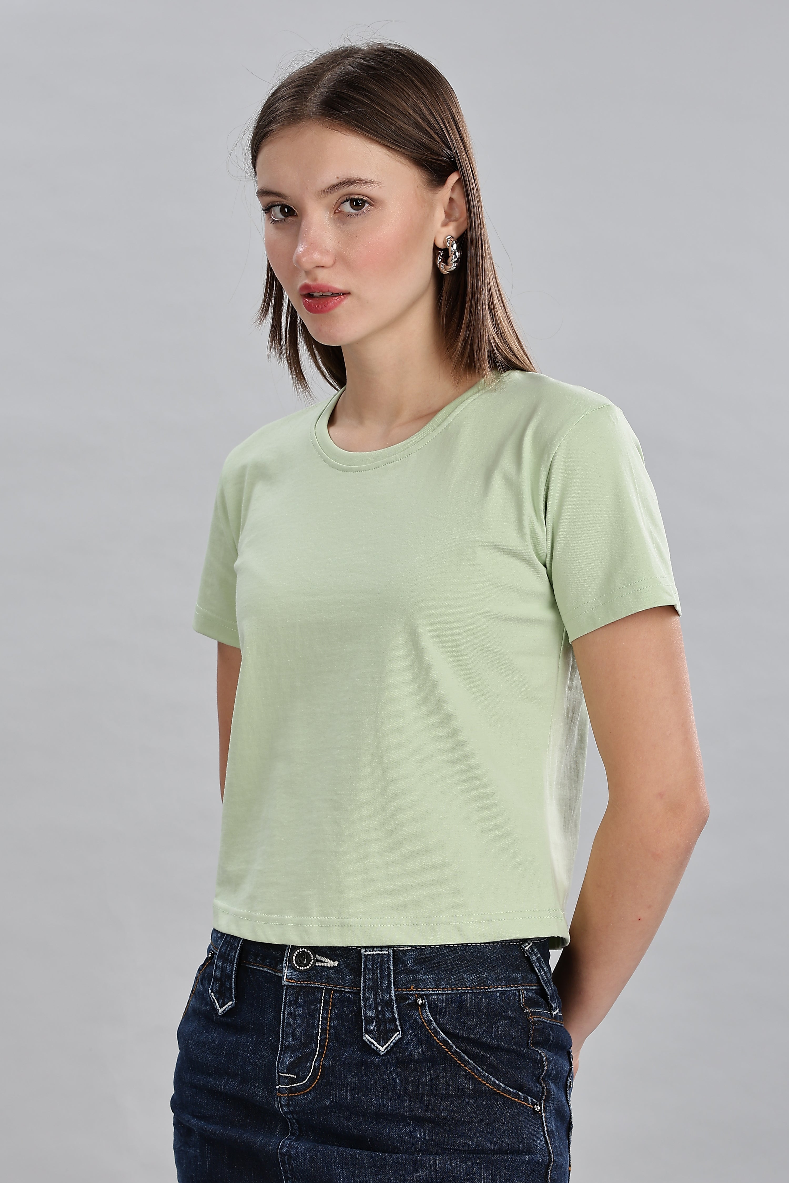 Seafoam Green Pure Cotton Crop Top