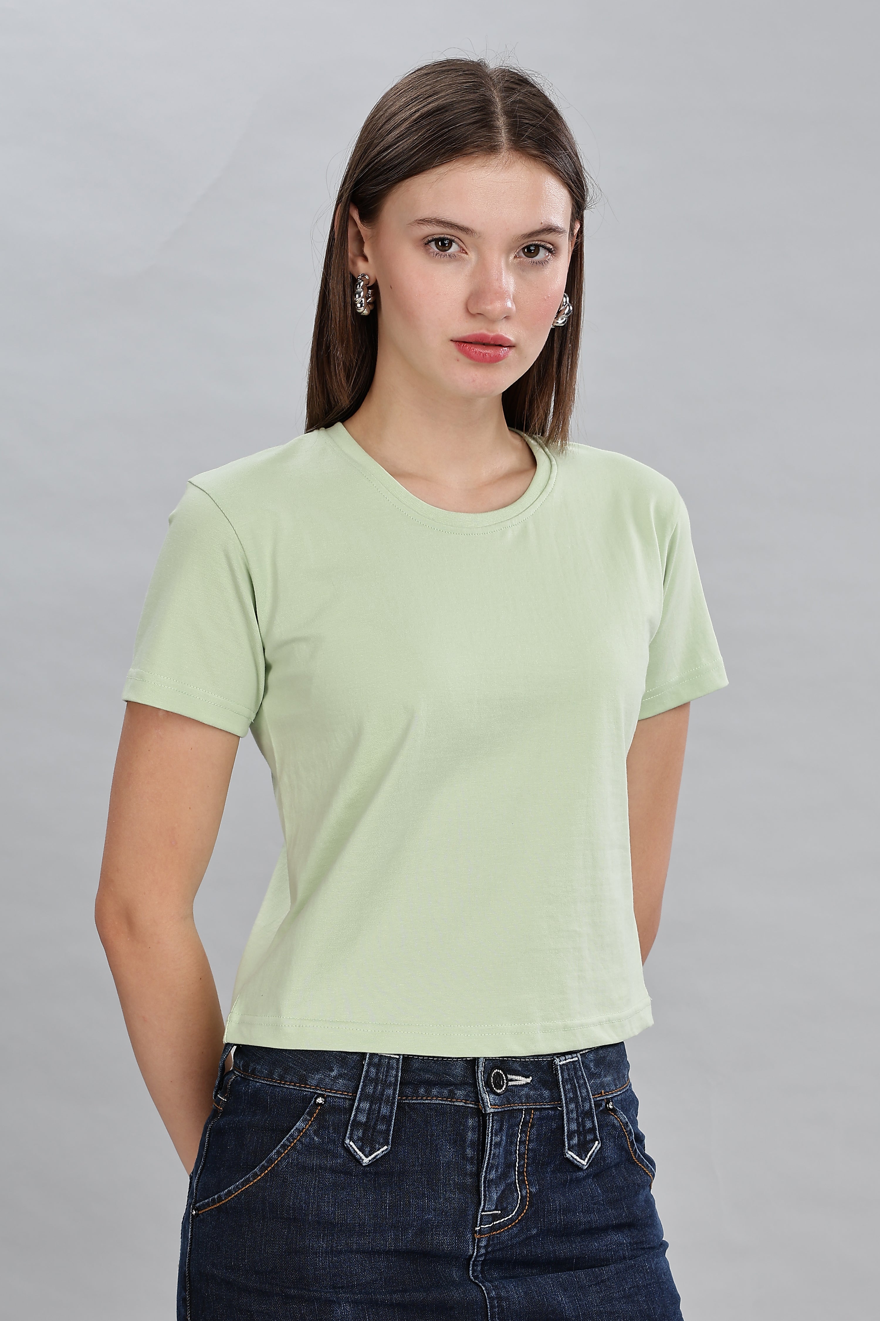 Seafoam Green Pure Cotton Crop Top