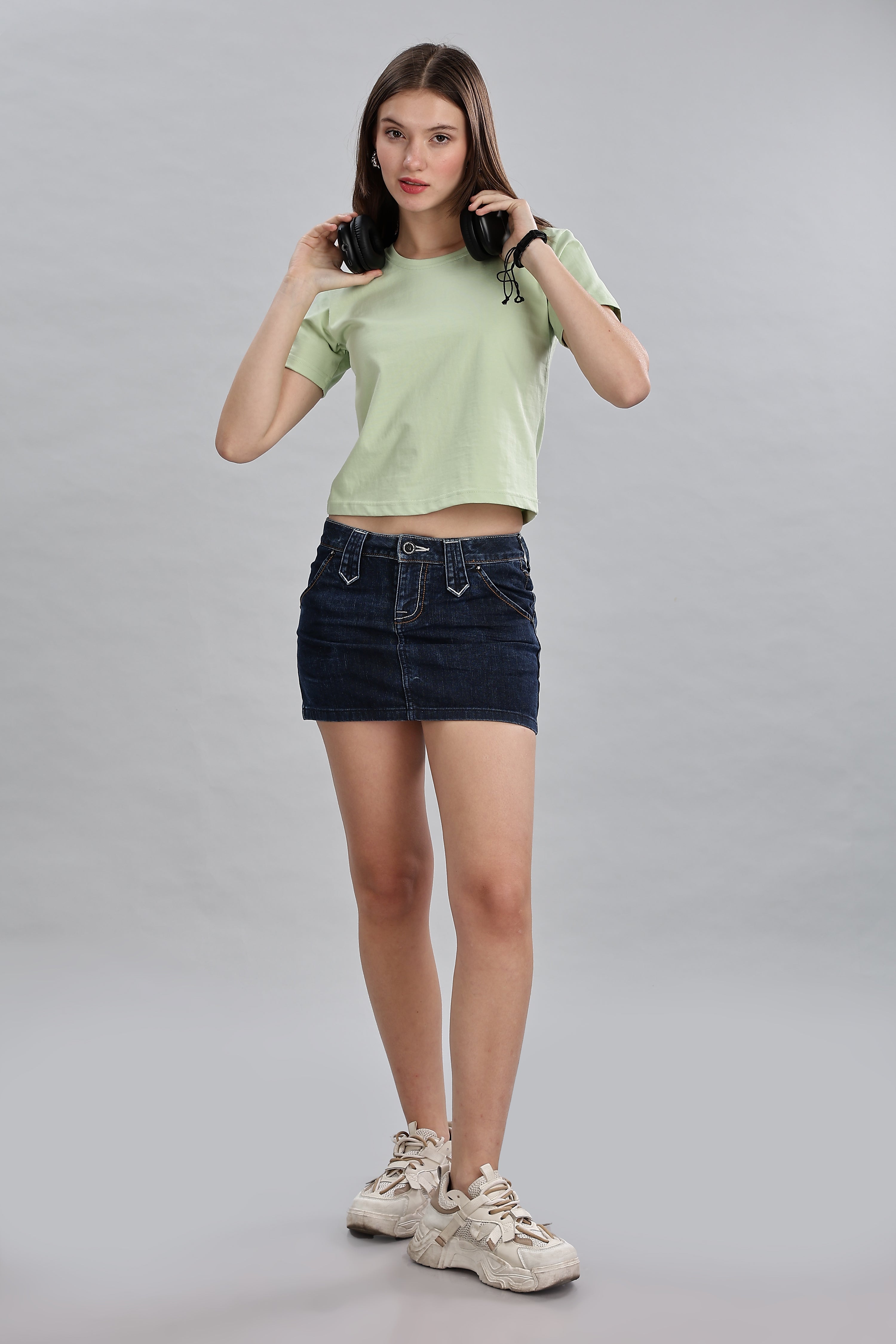 Seafoam Green Pure Cotton Crop Top