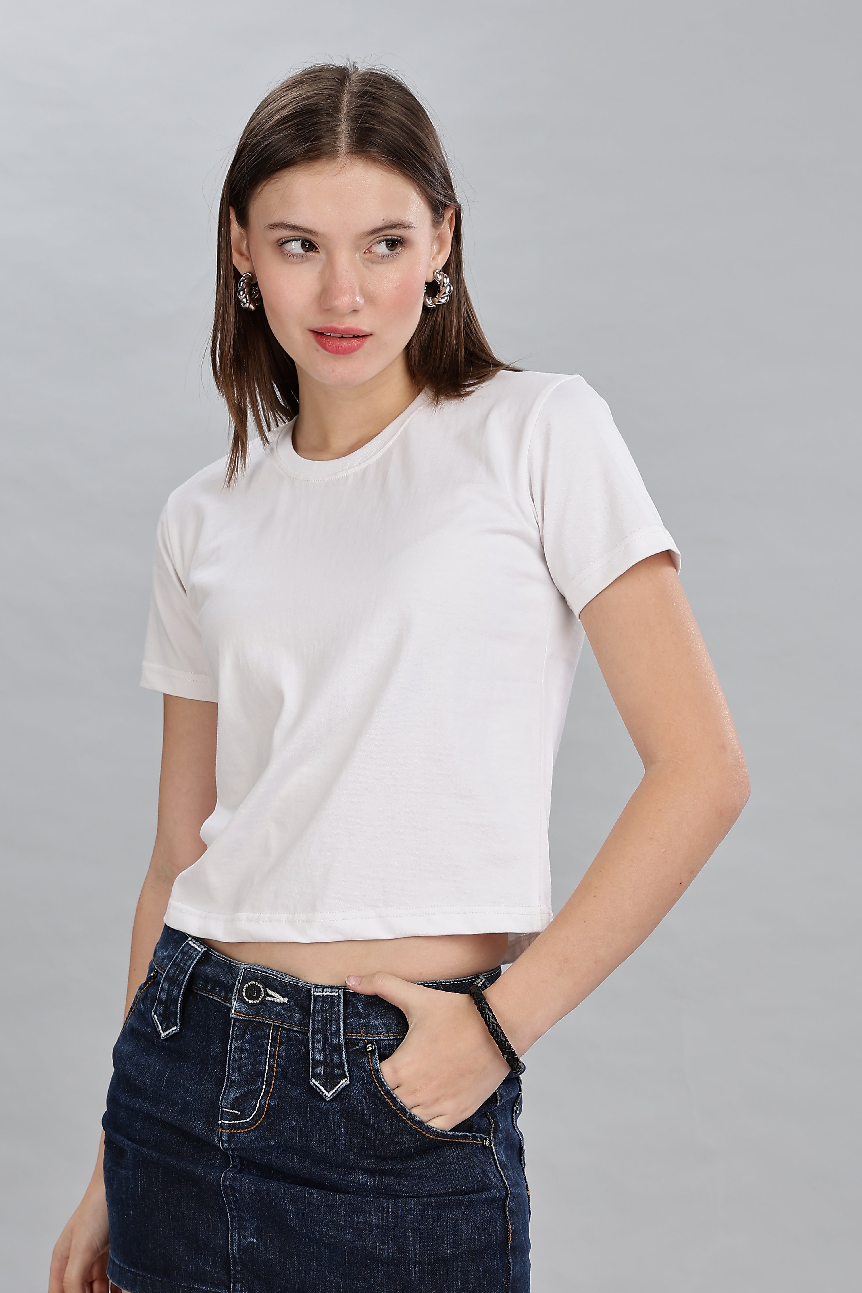 Milky White Pure Cotton Crop Top