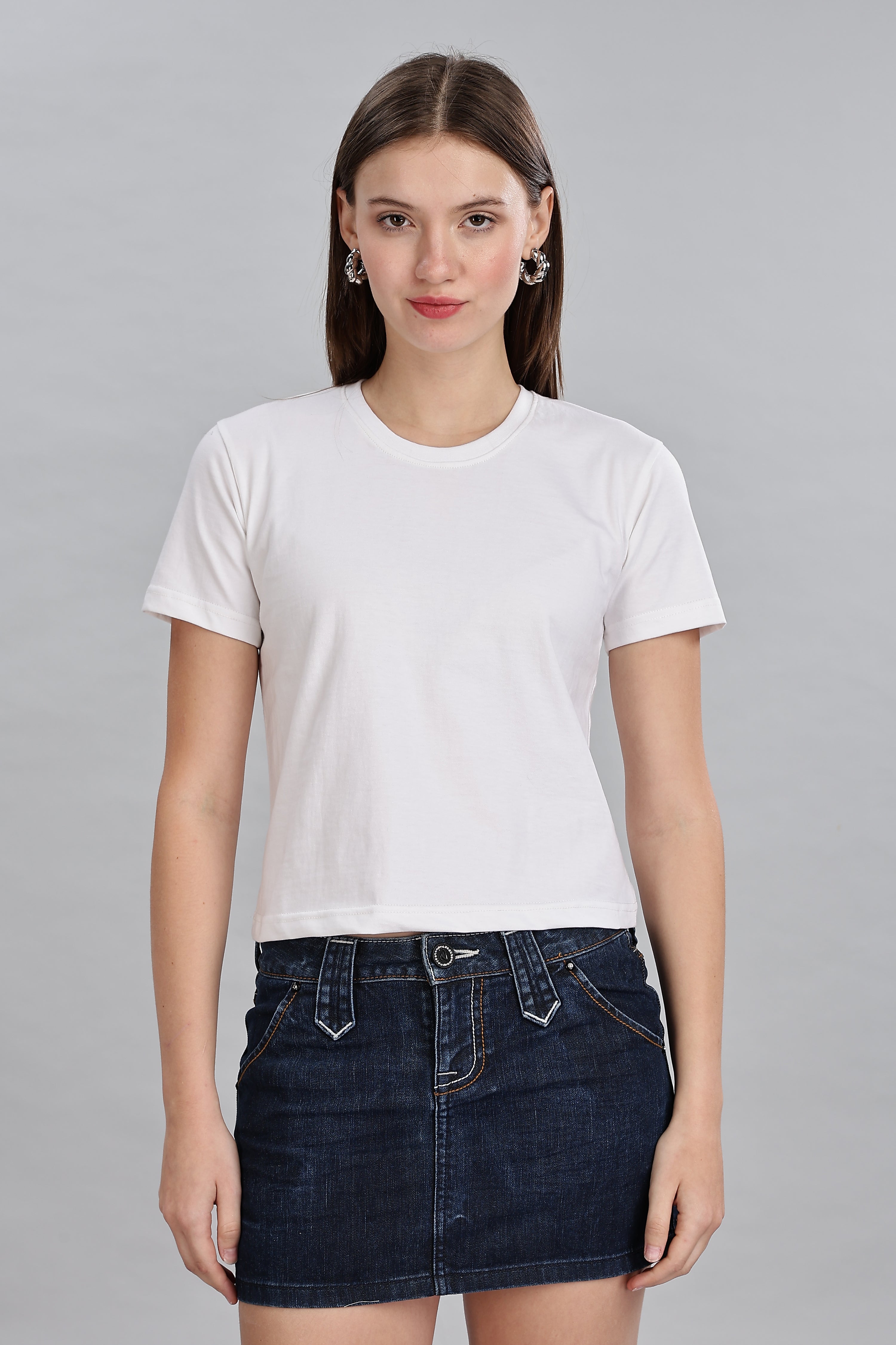 Milky White Pure Cotton Crop Top