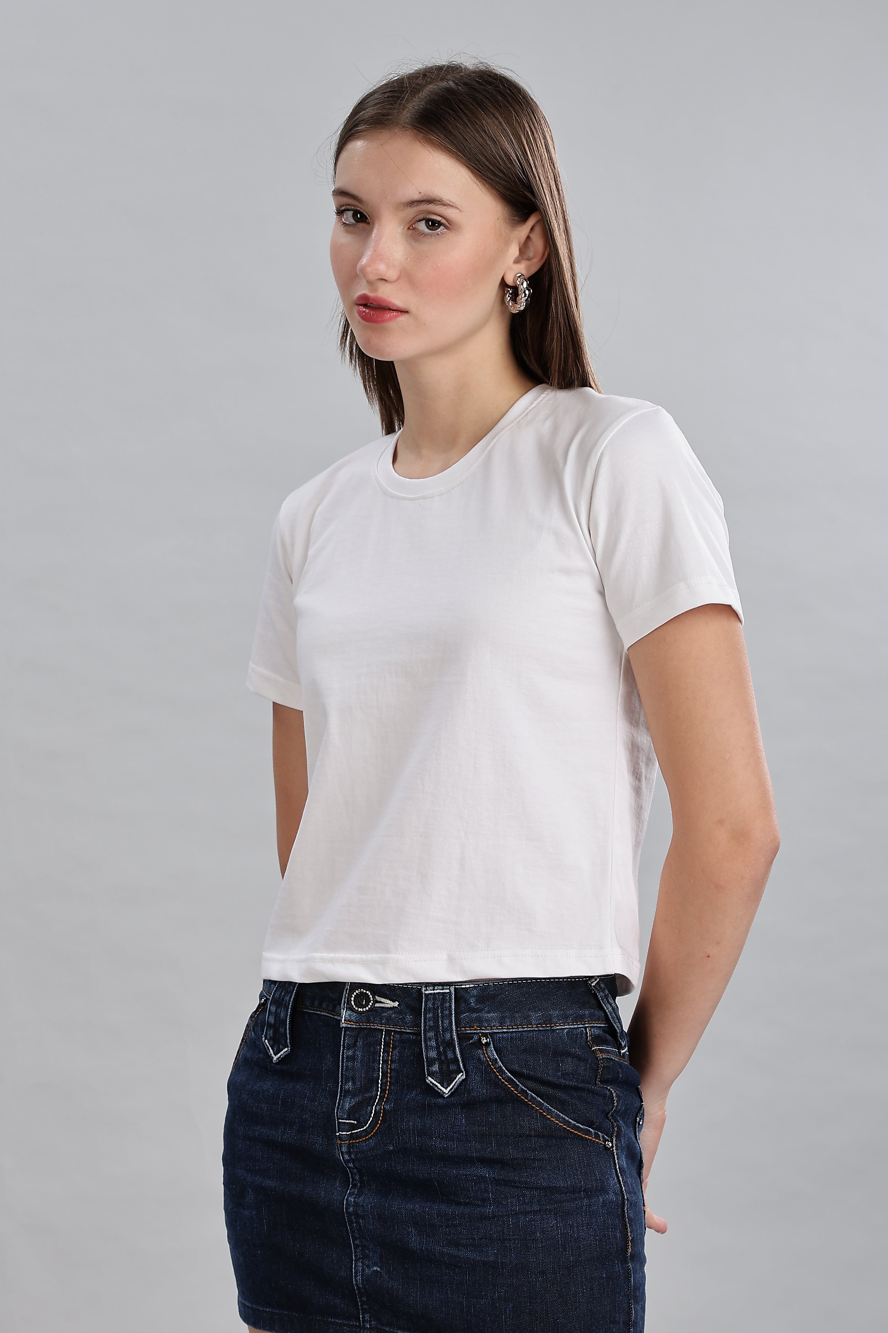 Milky White Pure Cotton Crop Top