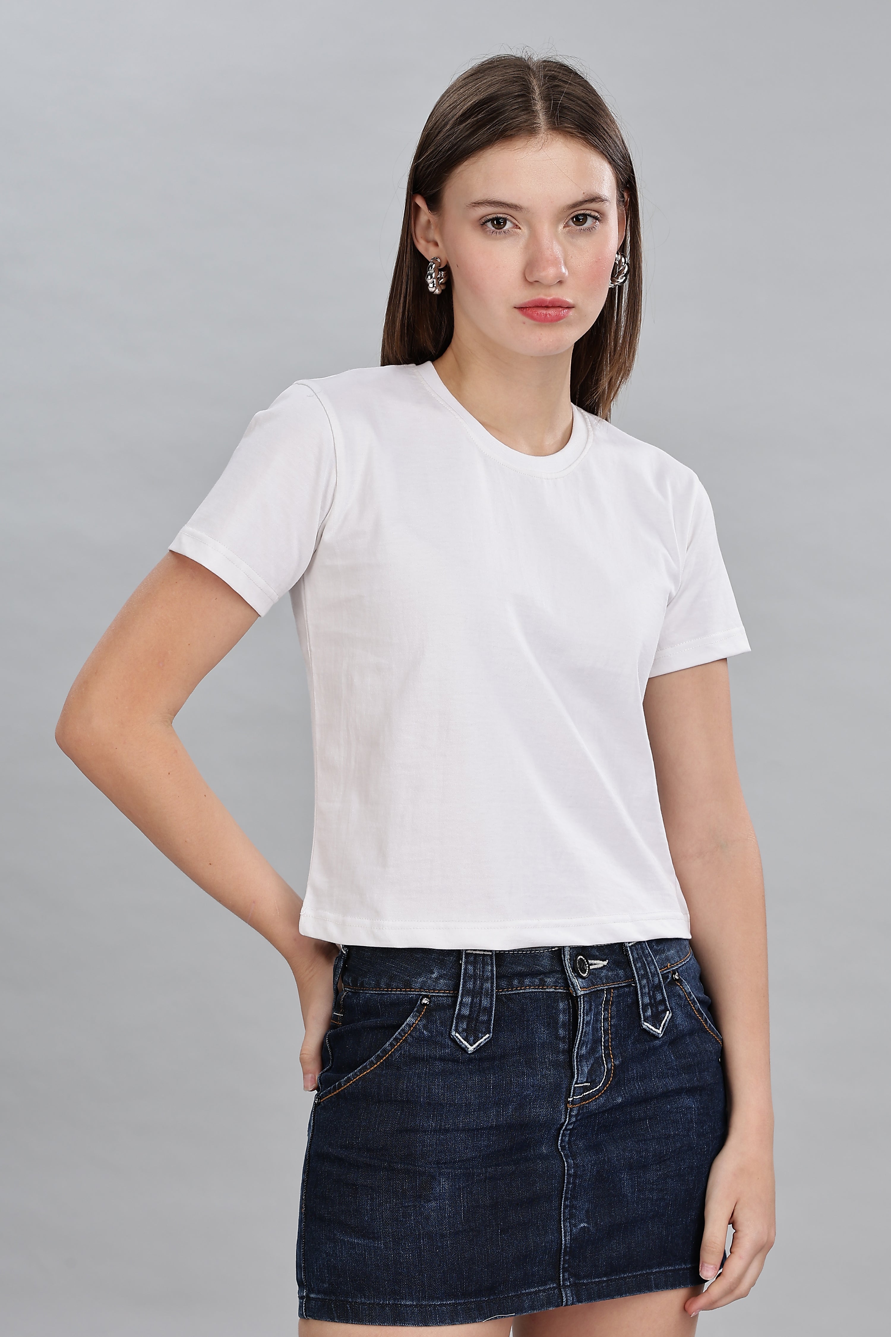 Milky White Pure Cotton Crop Top