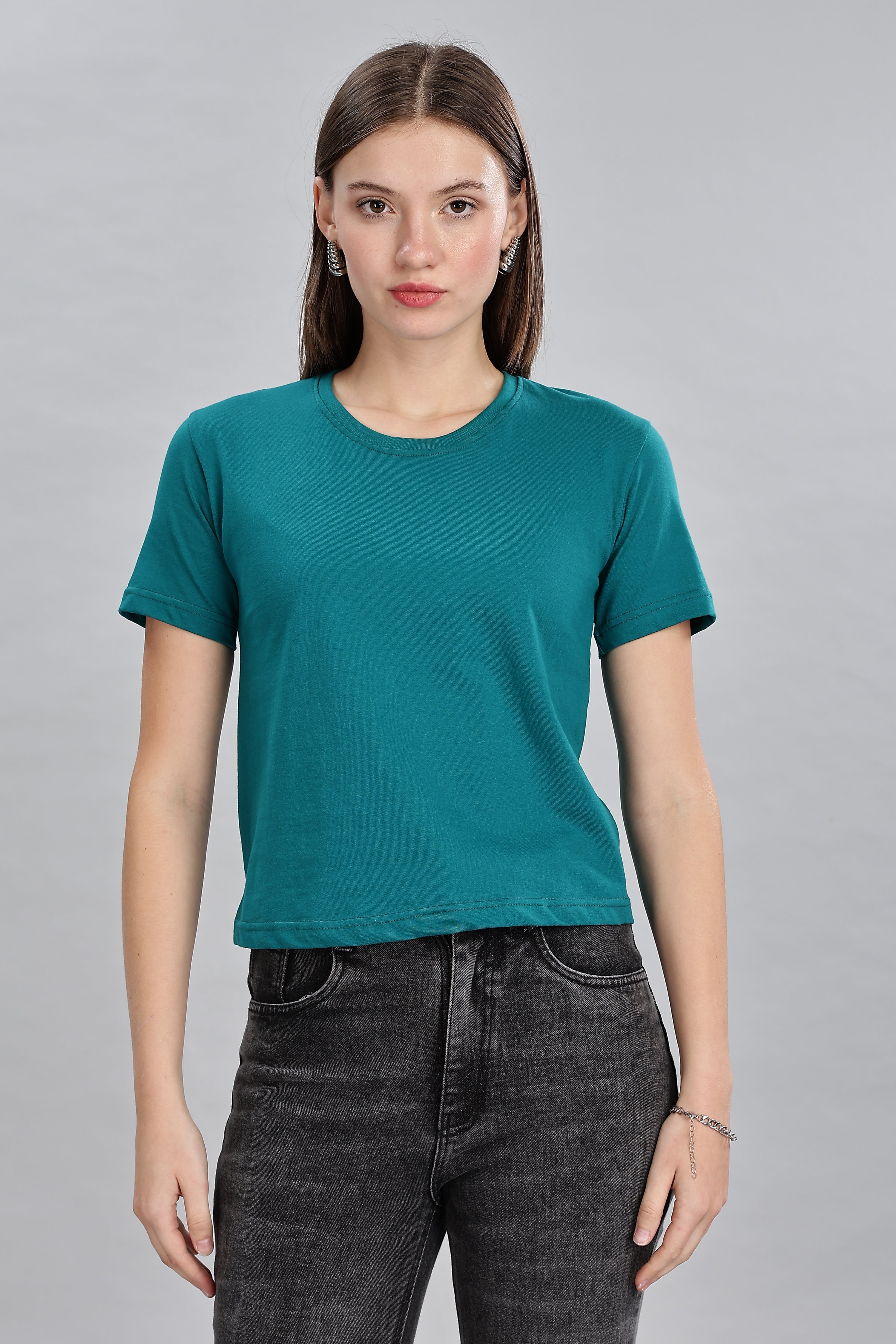 Peacock Blue Crop Top