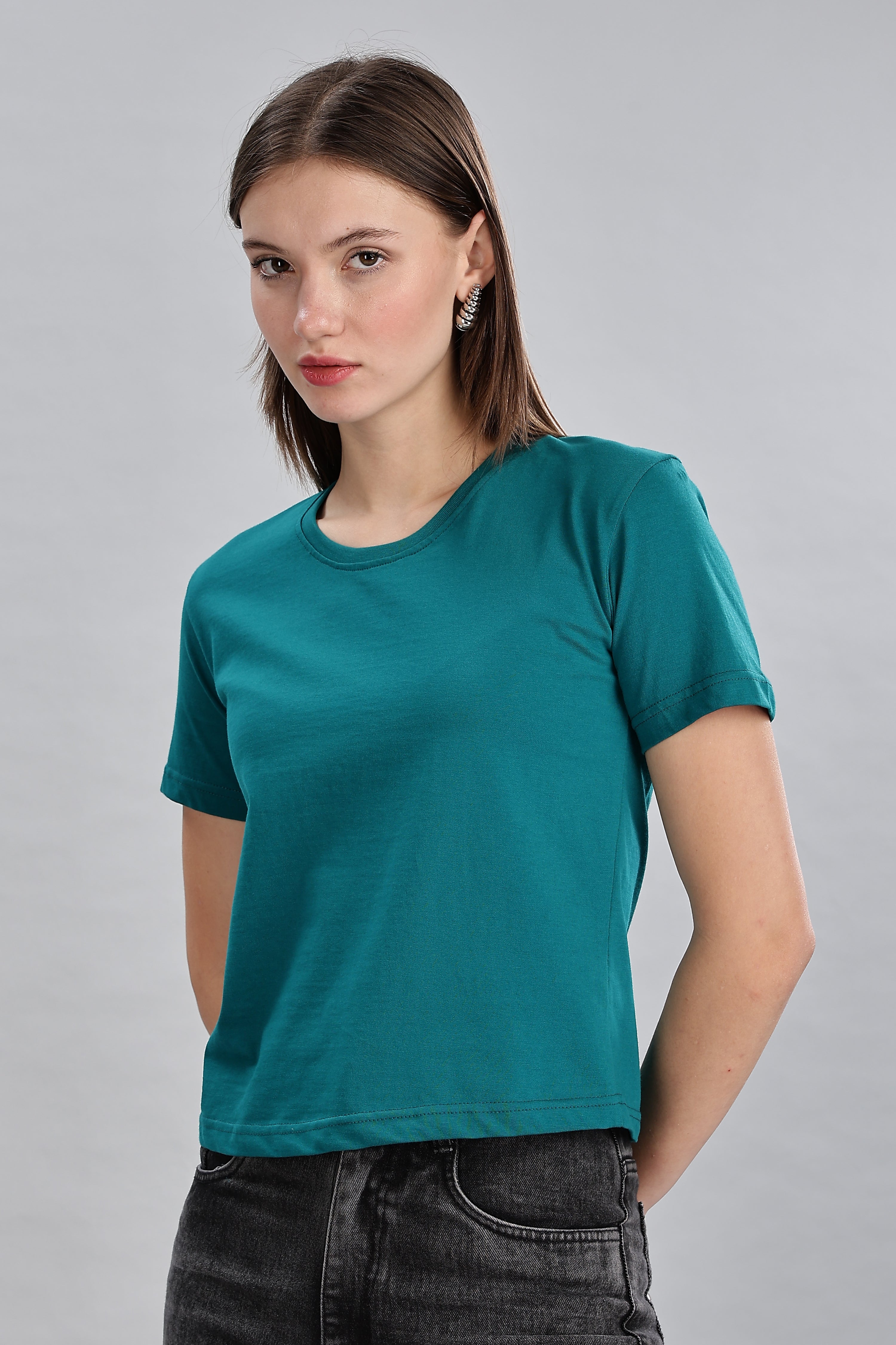 Peacock Blue Crop Top