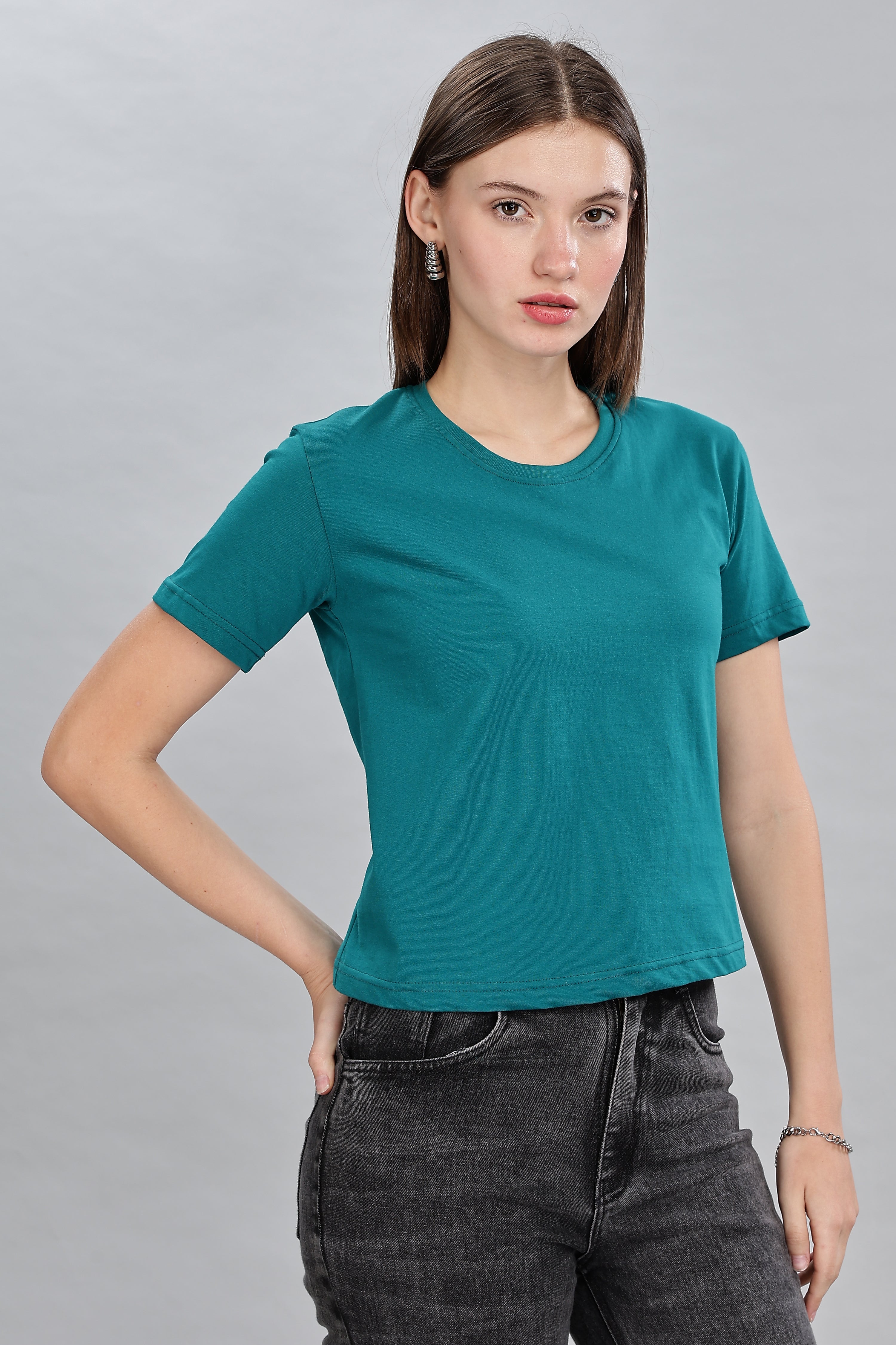 Peacock Blue Crop Top