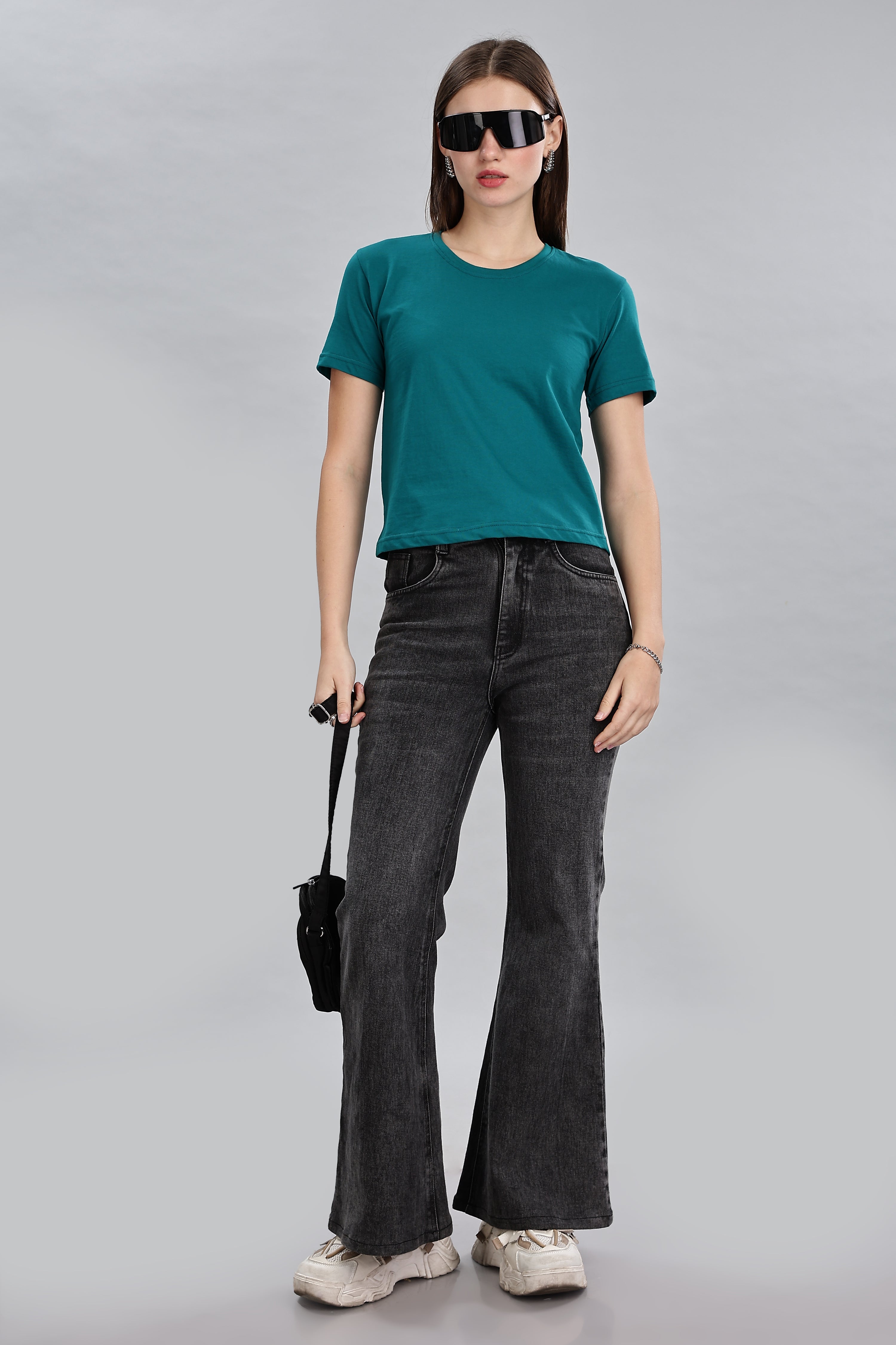Peacock Blue Crop Top