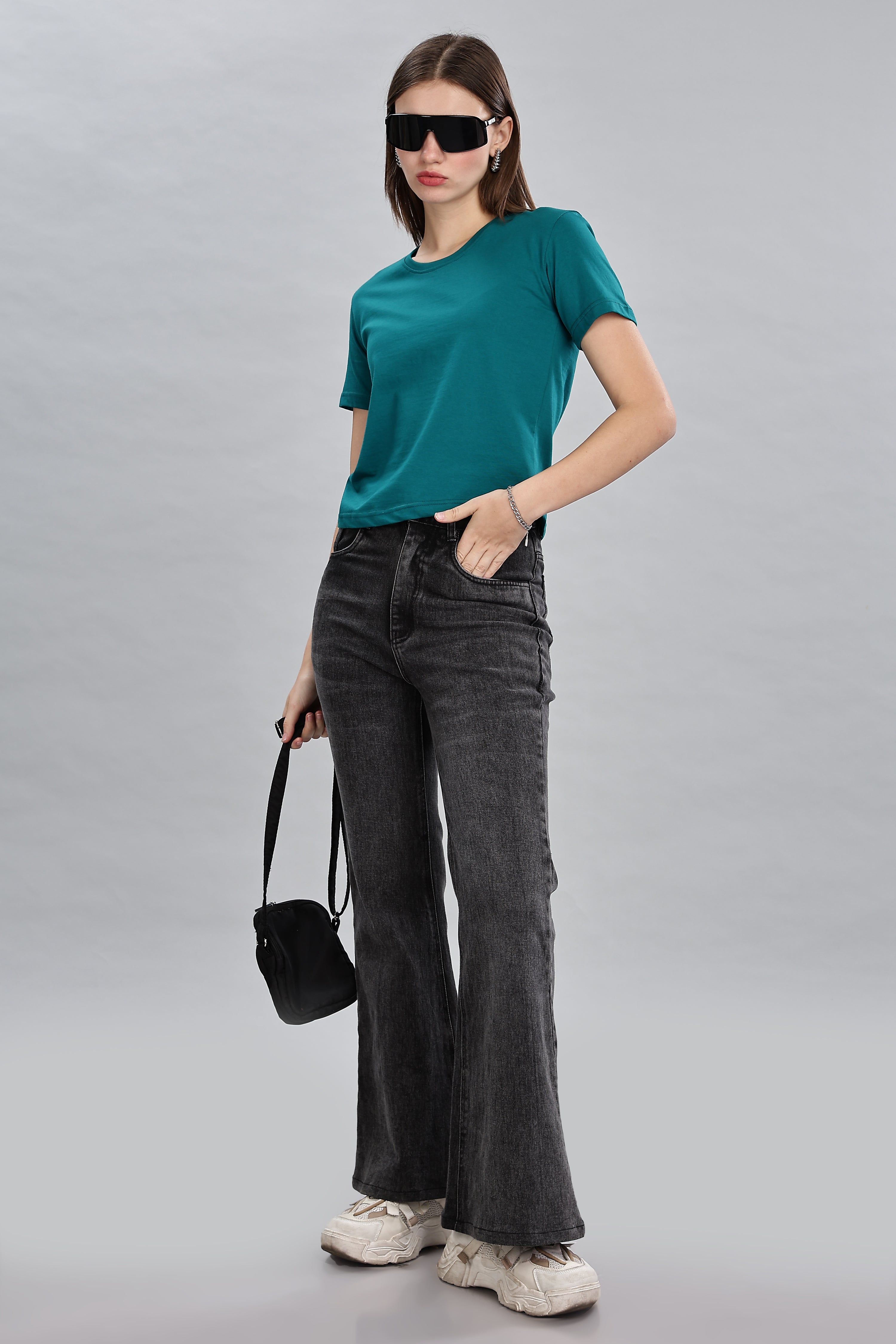 Peacock Blue Crop Top