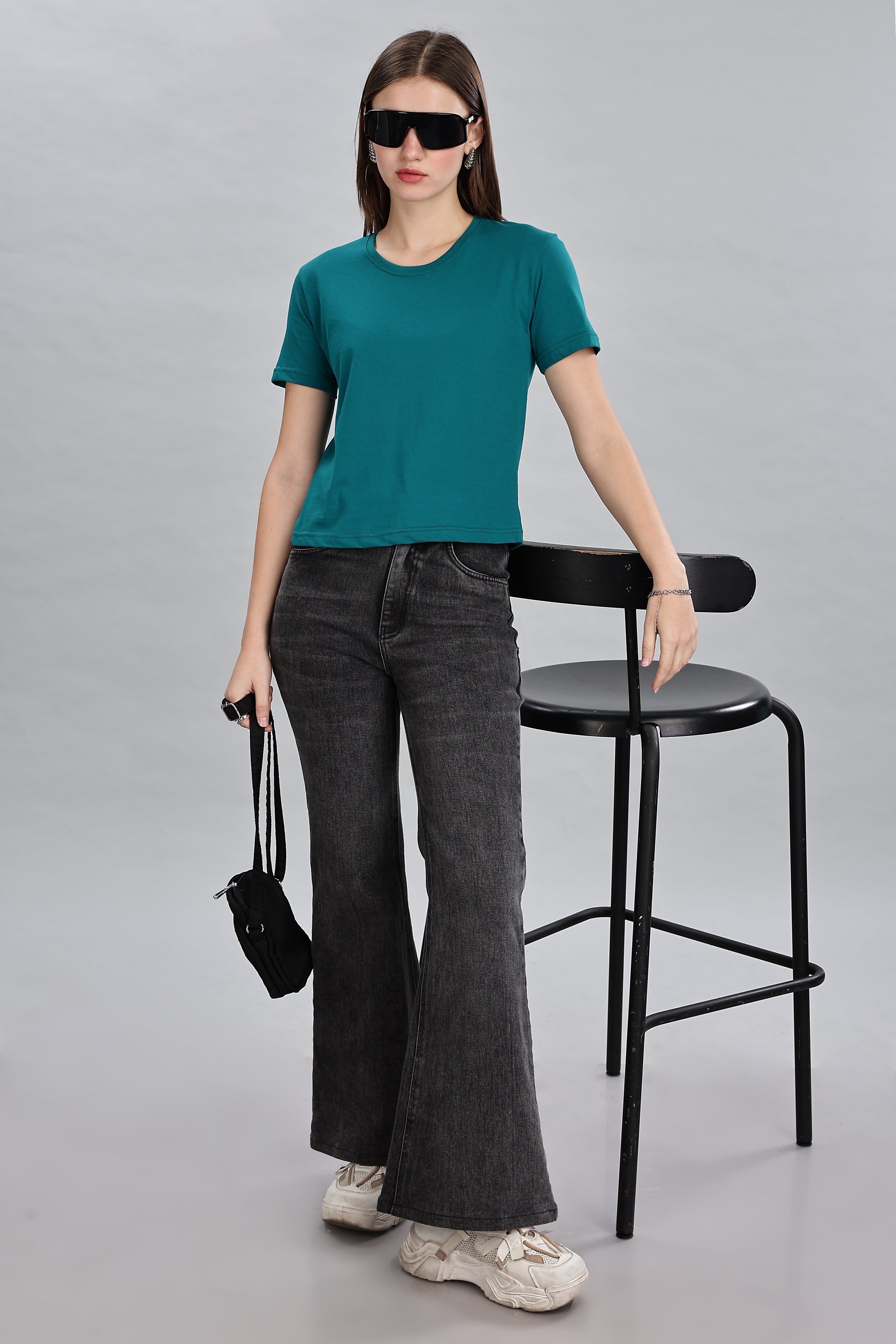 Peacock Blue Crop Top