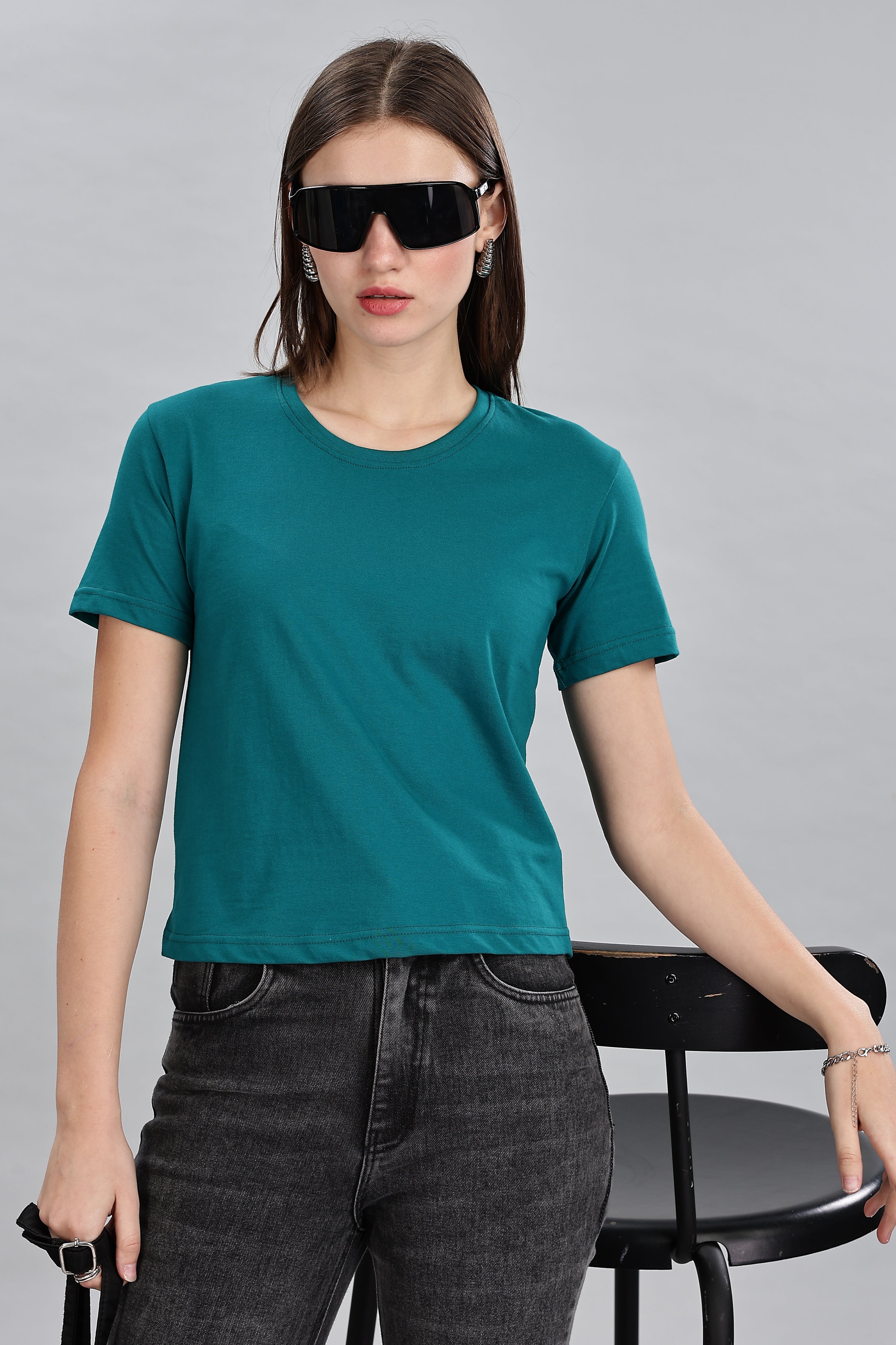 Peacock Blue Crop Top