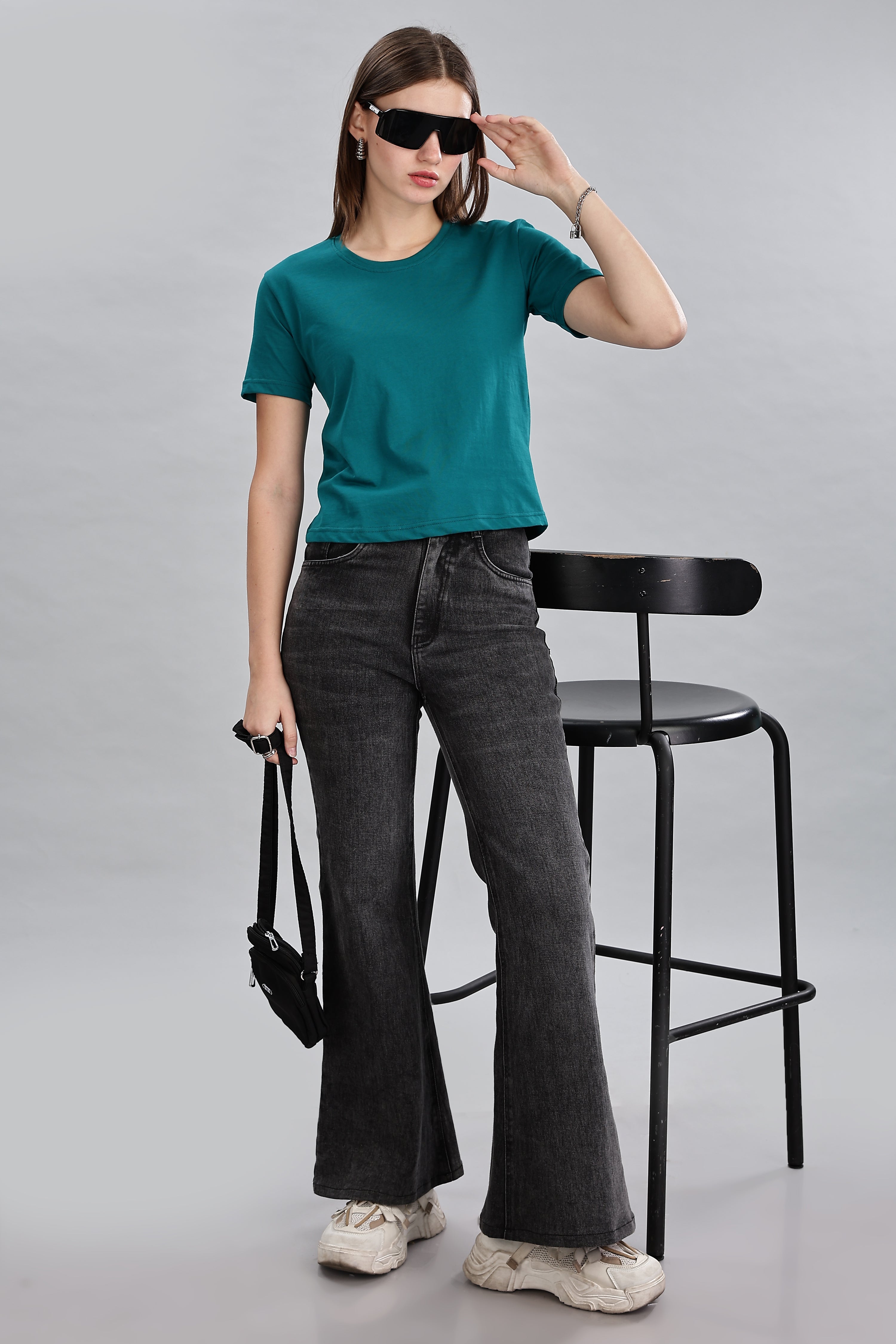 Peacock Blue Crop Top