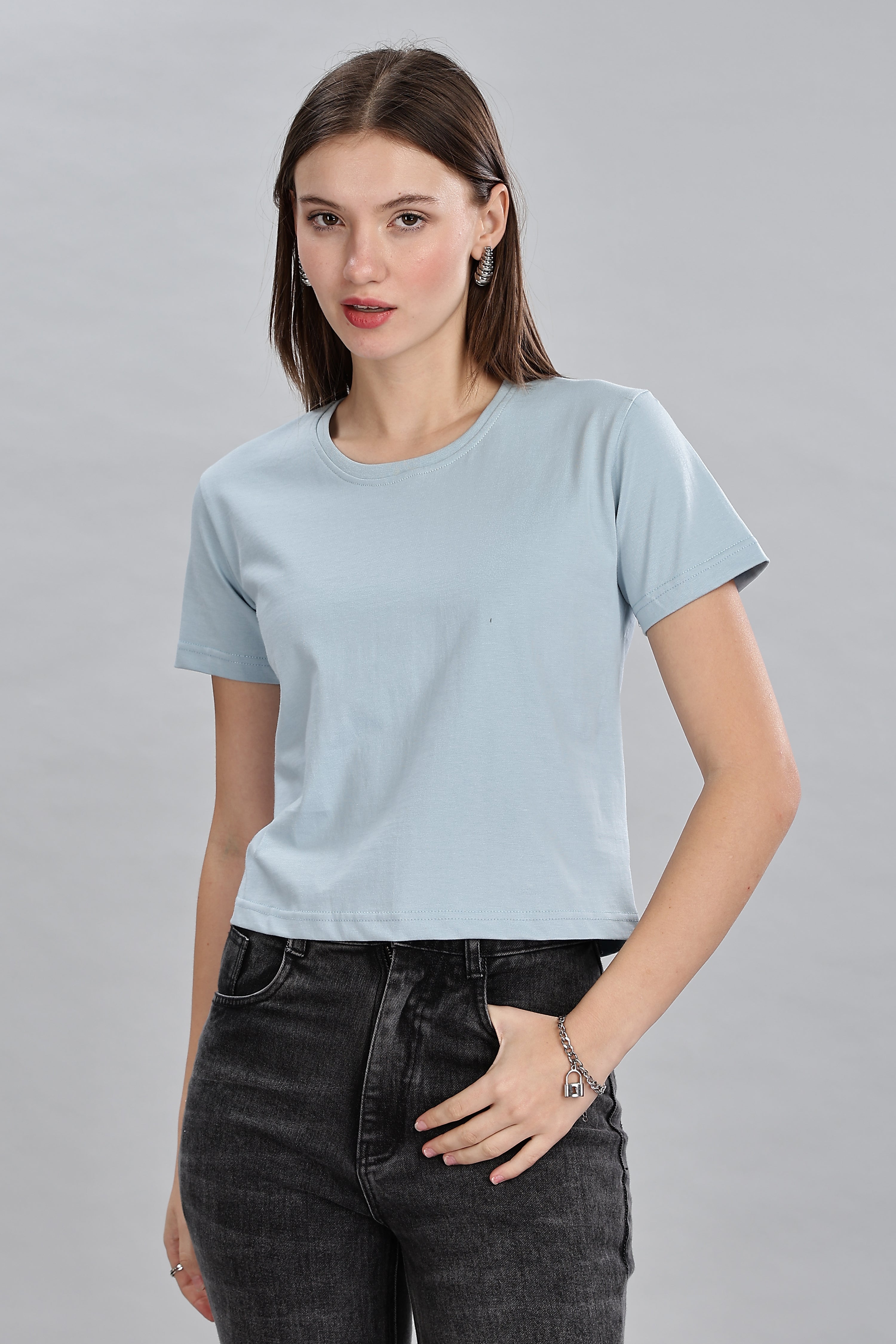 Pigeon Blue Crop Top