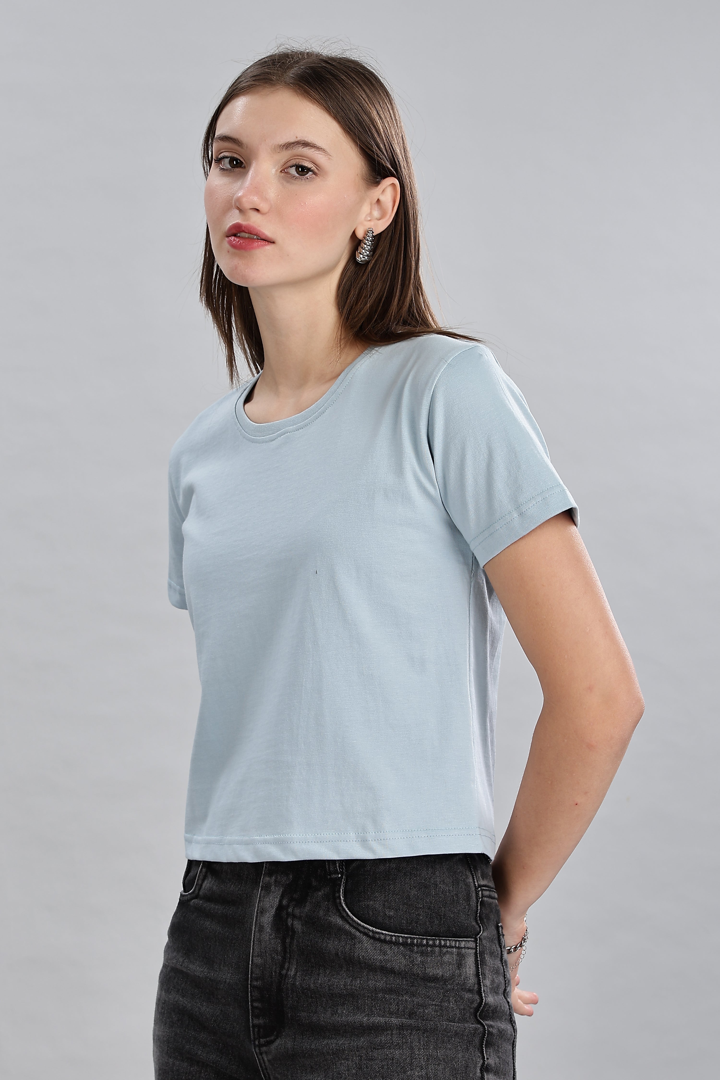 Pigeon Blue Crop Top
