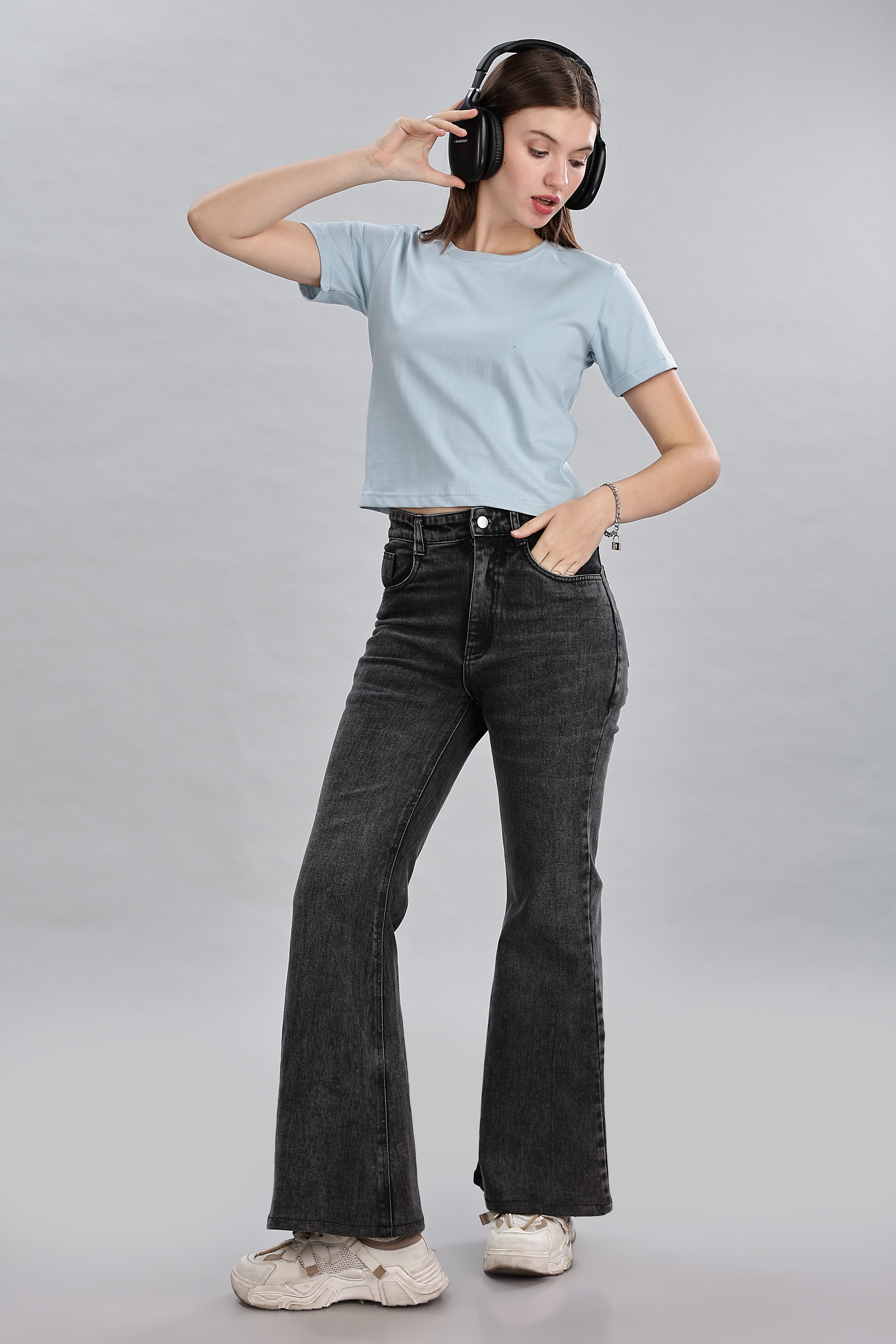 Pigeon Blue Crop Top