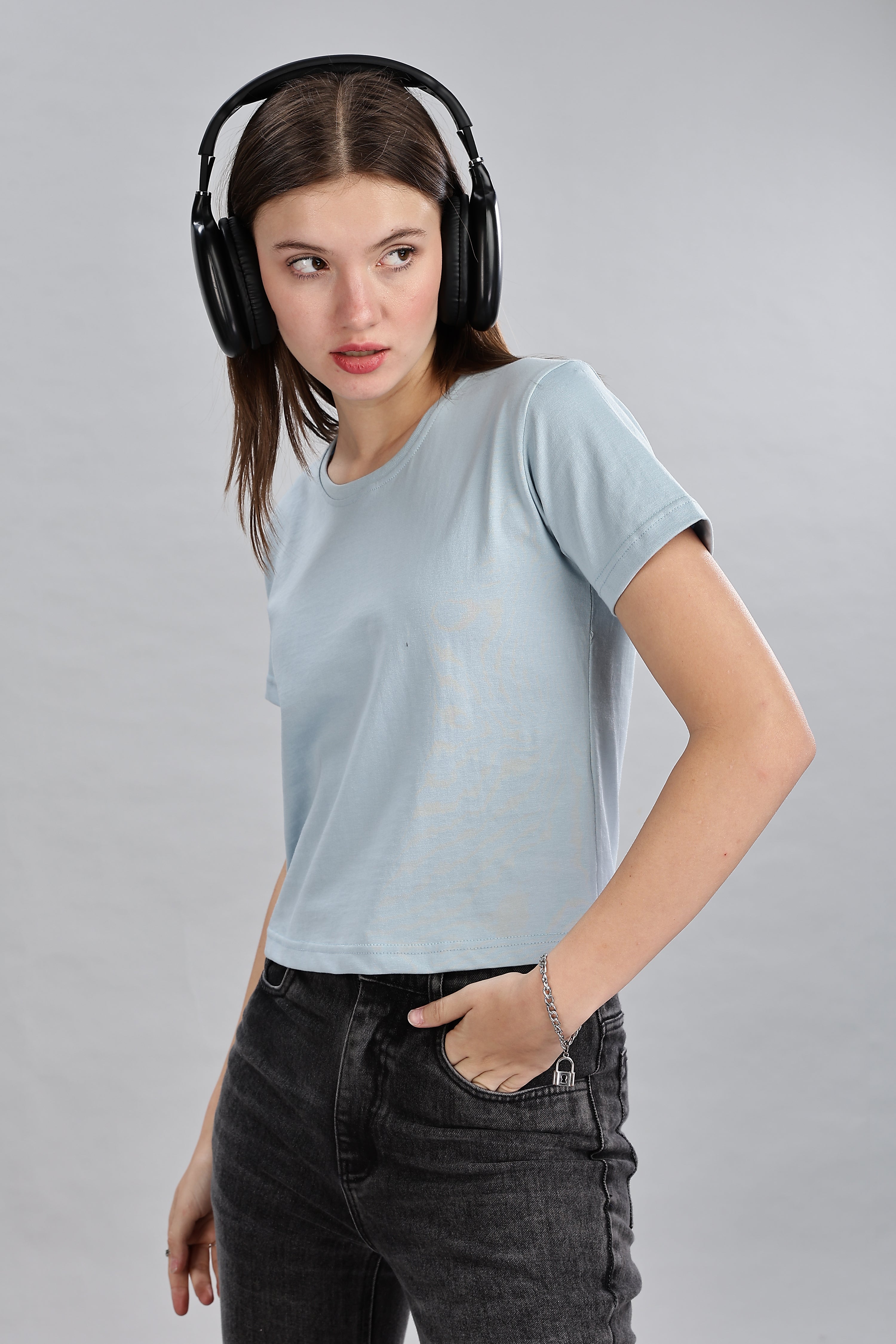 Pigeon Blue Crop Top